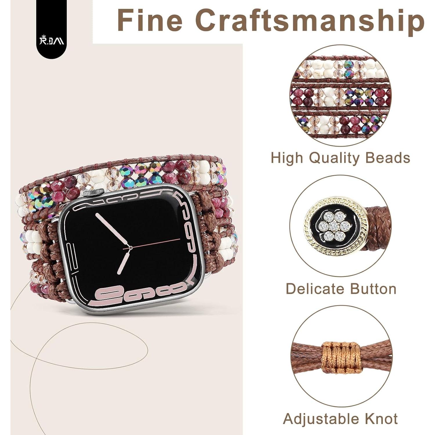 Banda de Reloj Bohemia JR.DM con Perlas para Apple Watch 38-42mm