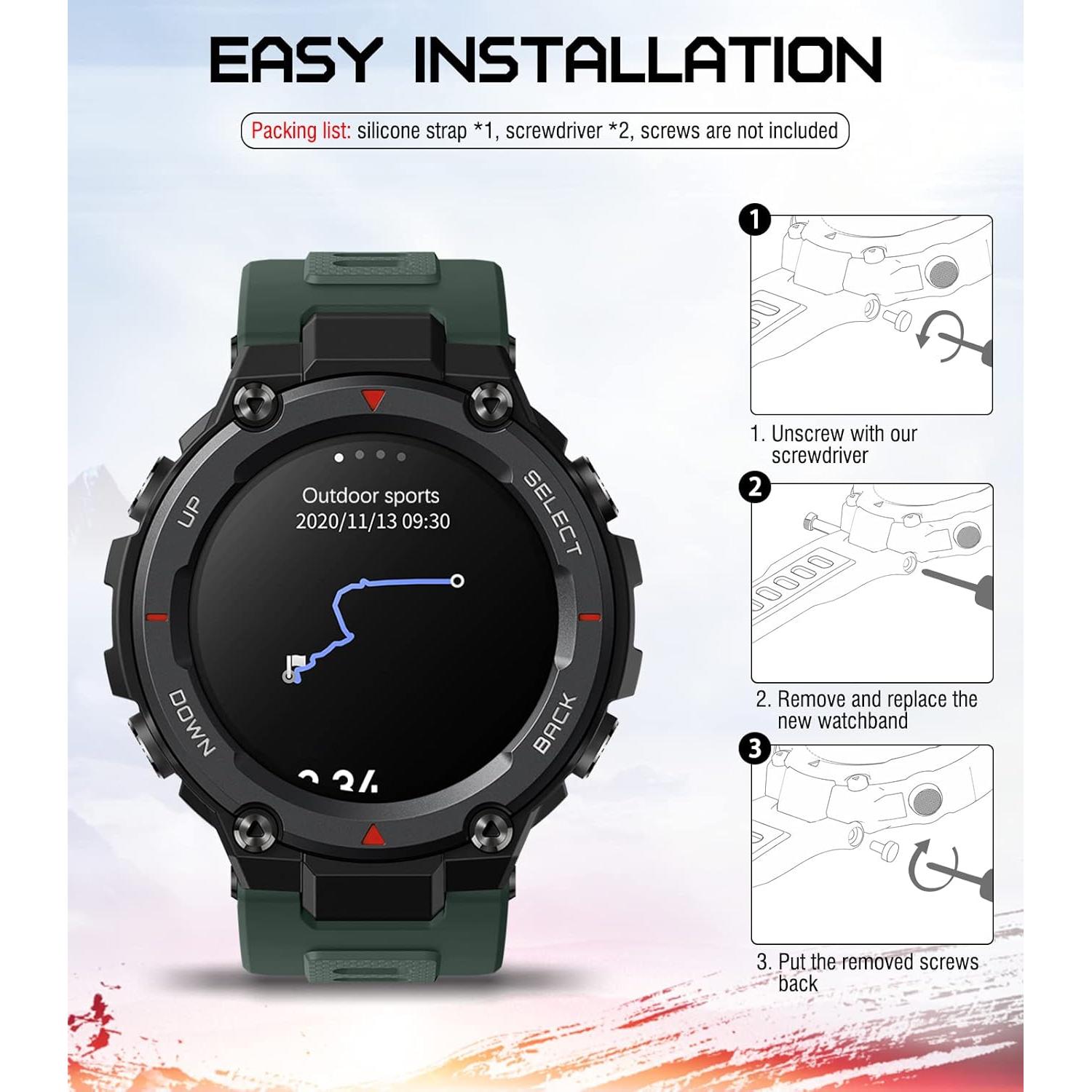 Correa de Silicona MoKo para Amazfit T-Rex/T-Rex Pro Verde Oliva