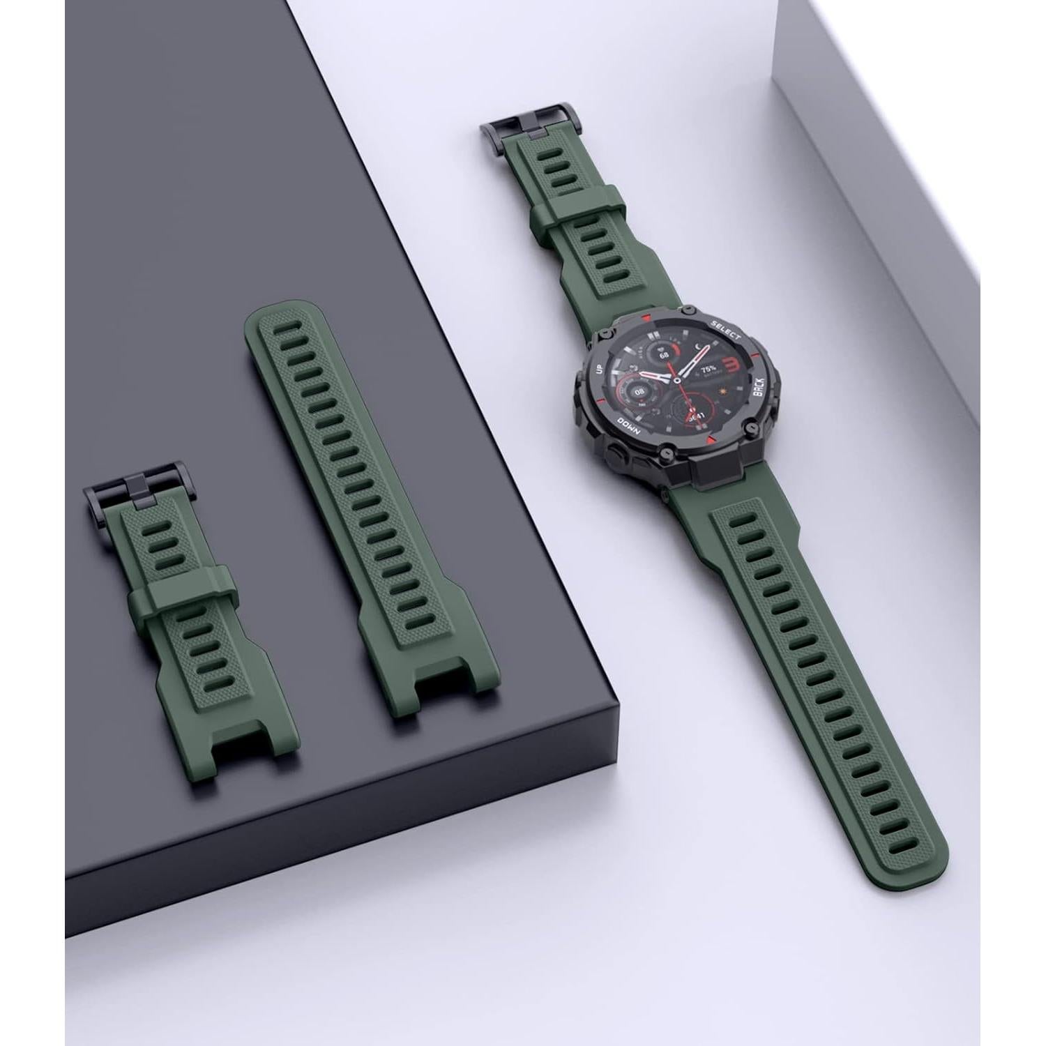 Correa de Silicona MoKo para Amazfit T-Rex/T-Rex Pro Verde Oliva