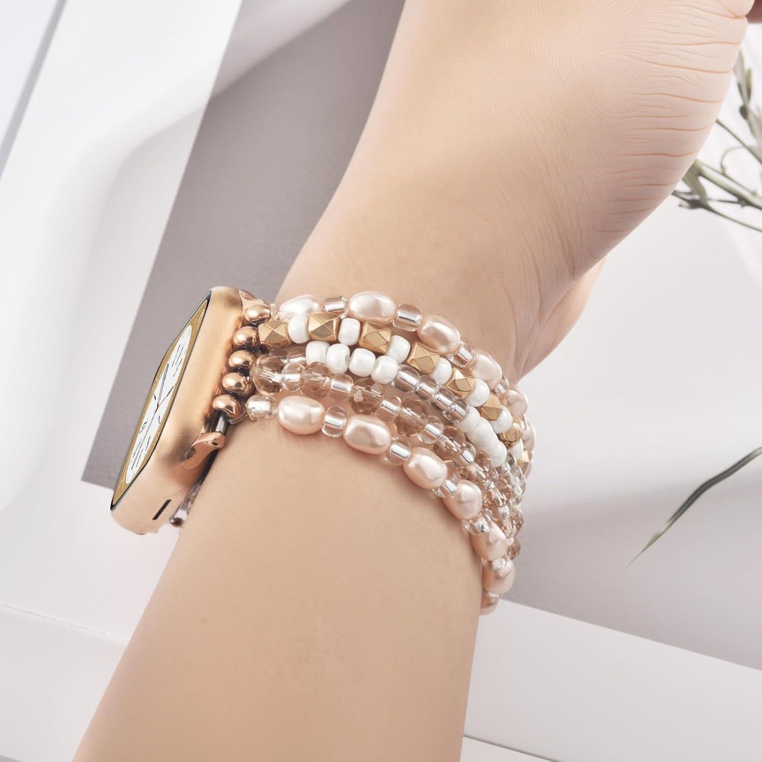 Pulsera Boho VISOOM para Apple Watch 38-42mm Oro Champán