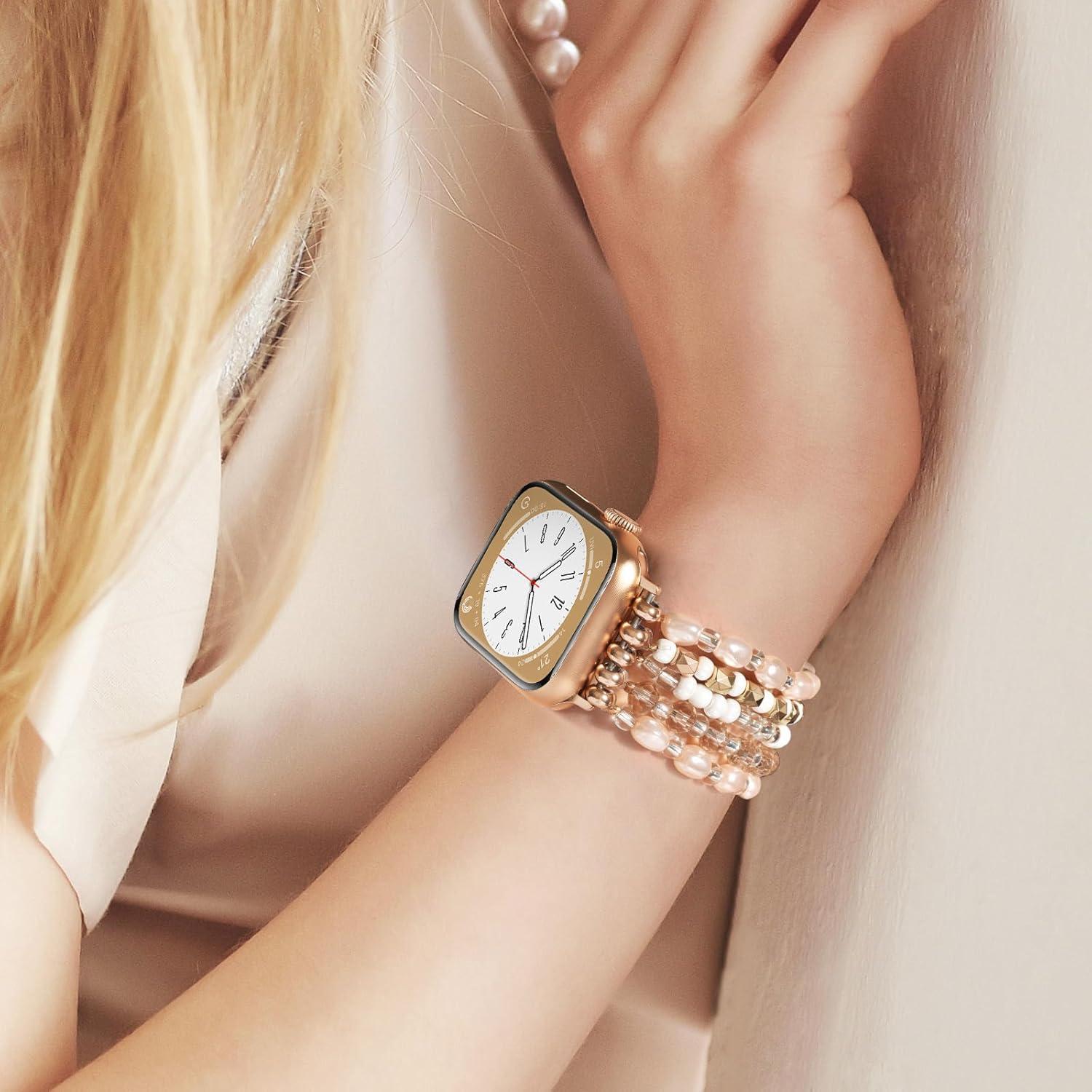 Pulsera Boho VISOOM para Apple Watch 38-42mm Oro Champán