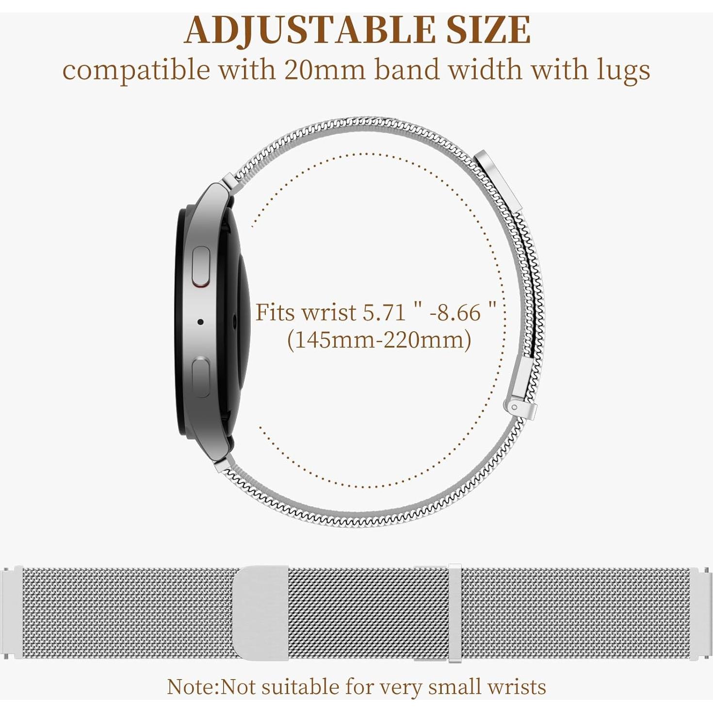 Banda de Metal GEAK 20mm para Galaxy Watch 7/6/5/4 - Plata