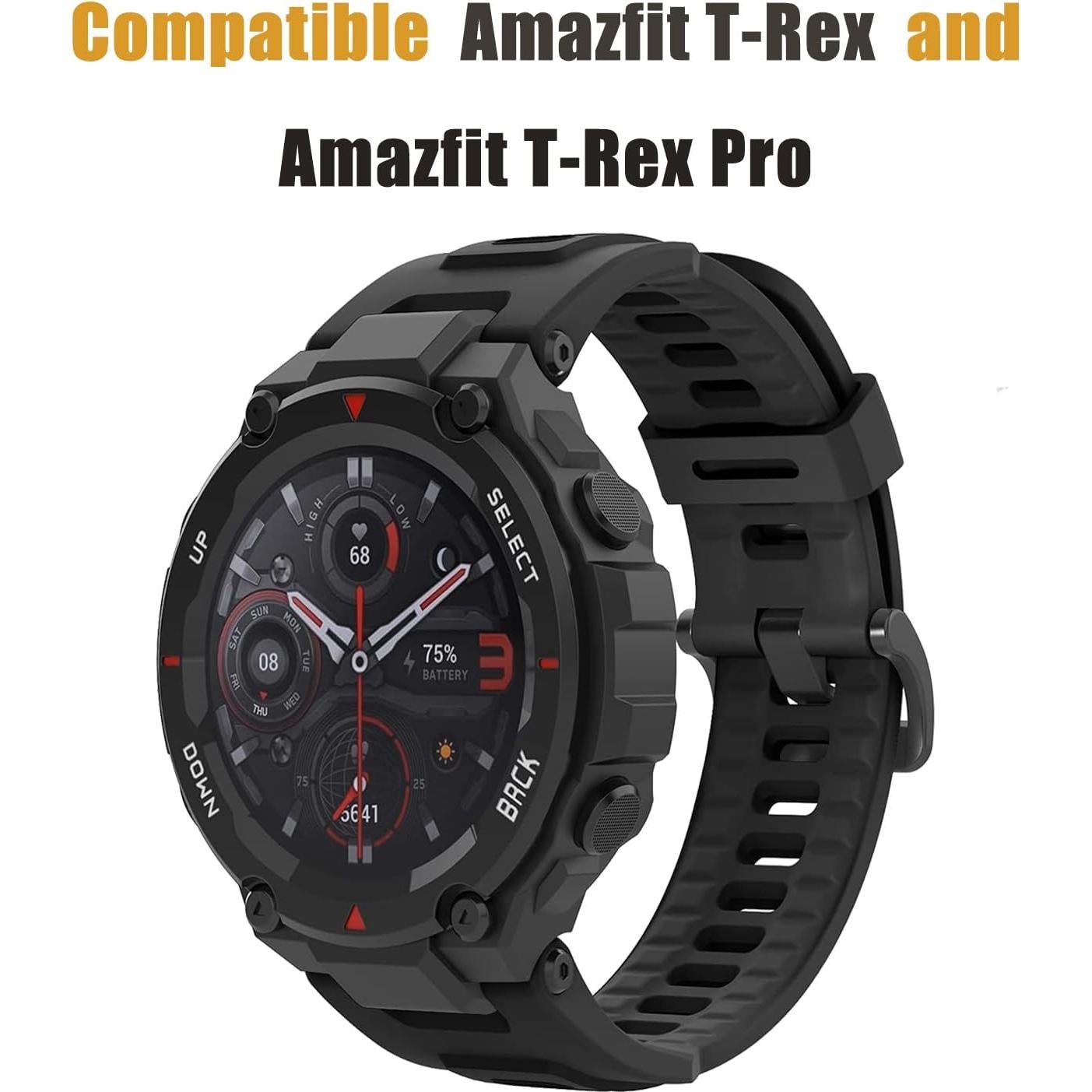 Paquete 2 Bandas Silicona Impermeables Amazfit T-Rex Pro