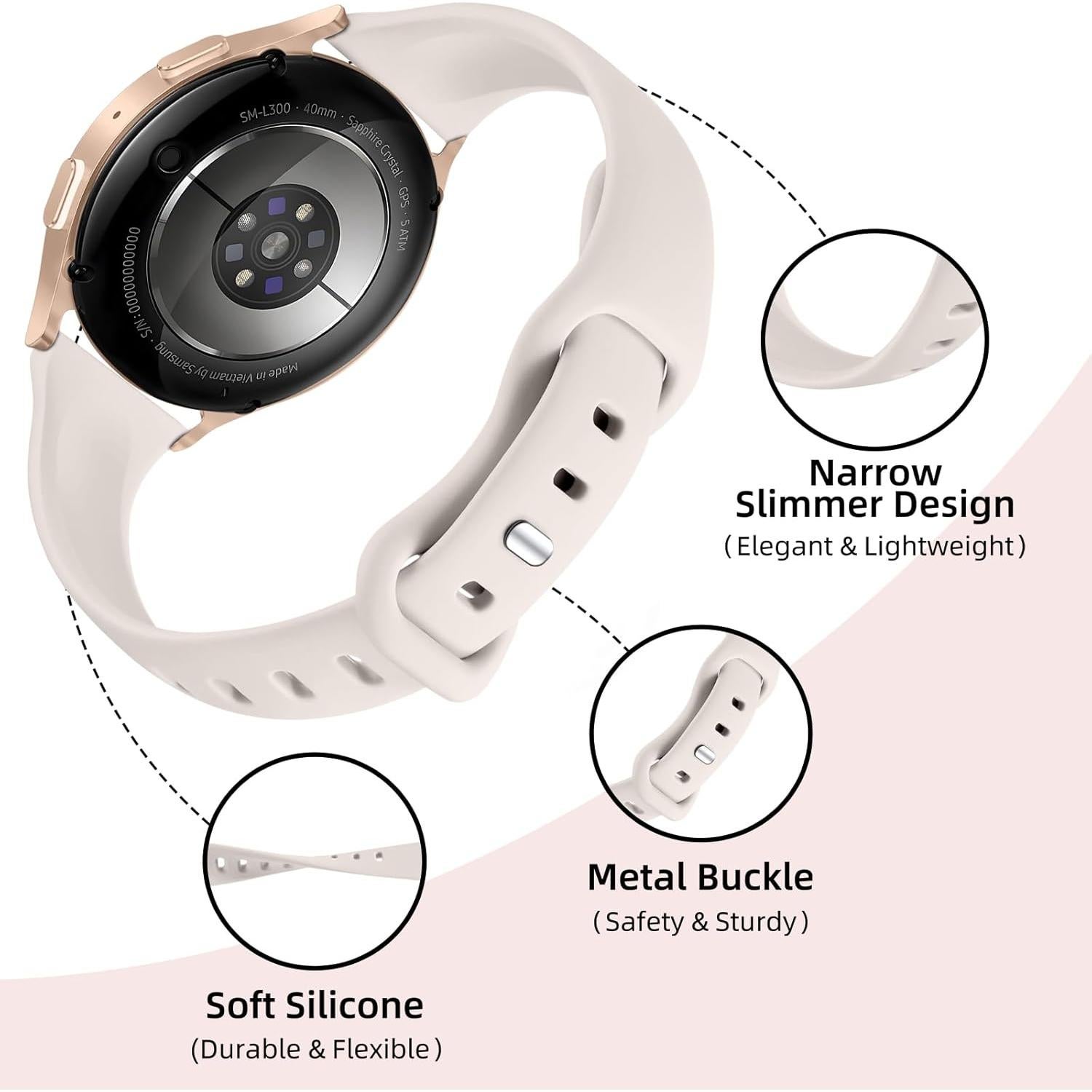 Banda de Silicona GEAK para Samsung Galaxy Watch 4/5/6/7 20mm