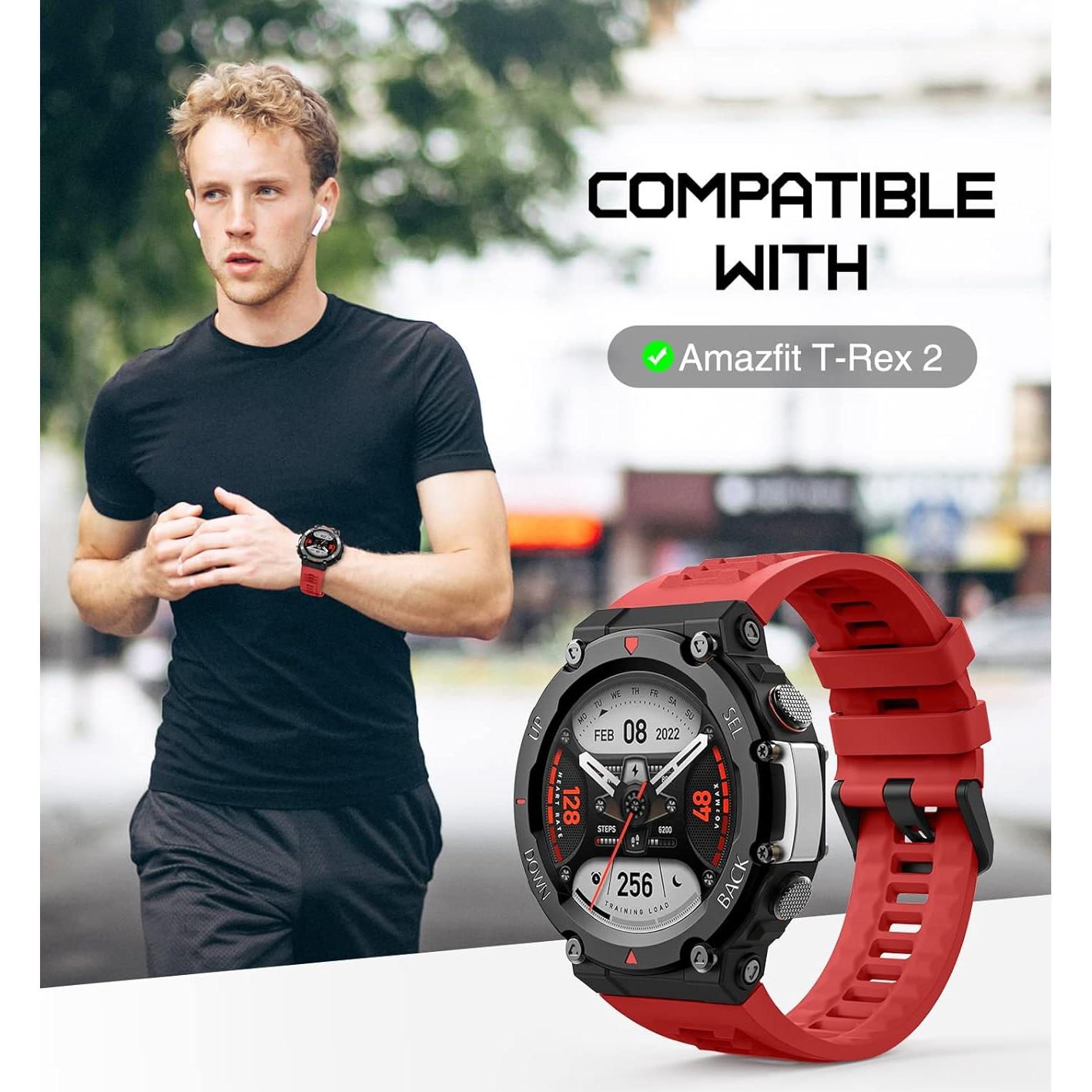 Correa de Silicona MoKo para Amazfit T-Rex 2 - Roja
