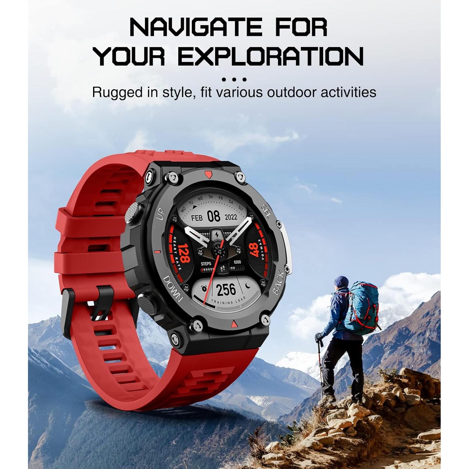 Correa de Silicona MoKo para Amazfit T-Rex 2 - Roja