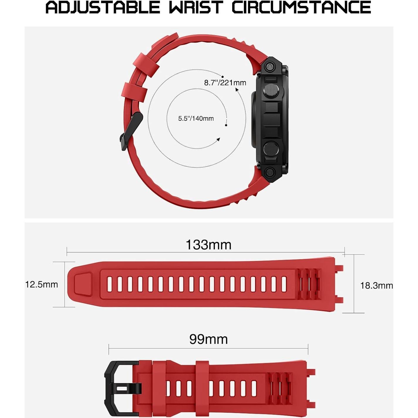 Correa de Silicona MoKo para Amazfit T-Rex 2 - Roja