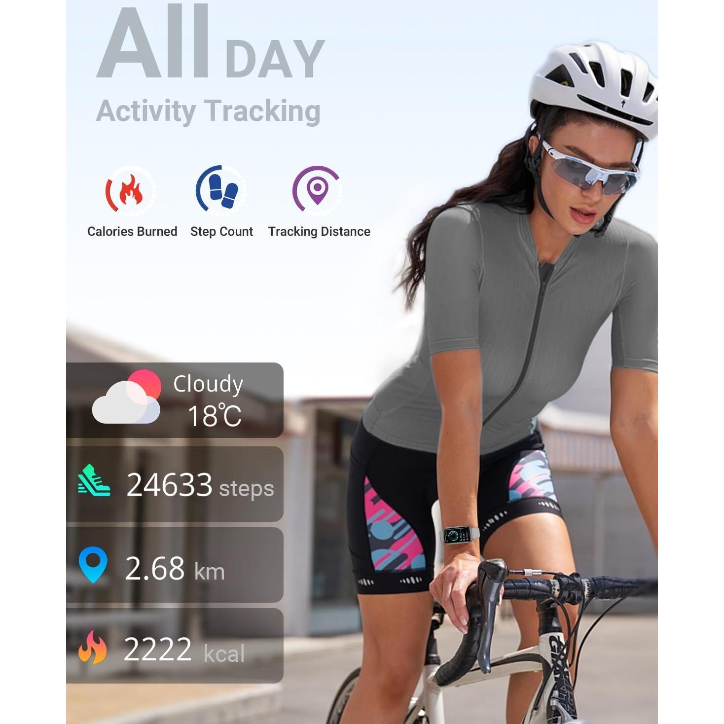 Rastreador de Salud Amzhero D26 con Monitoreo Cardíaco y Sueño