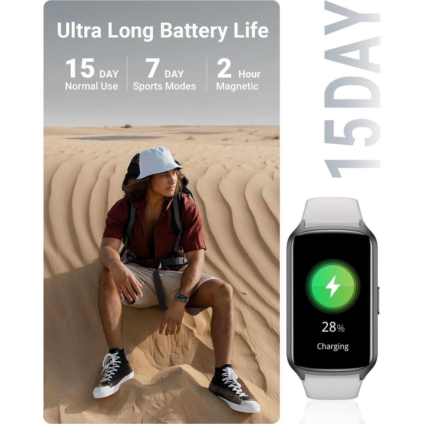 Rastreador de Salud Amzhero D26 con Monitoreo Cardíaco y Sueño