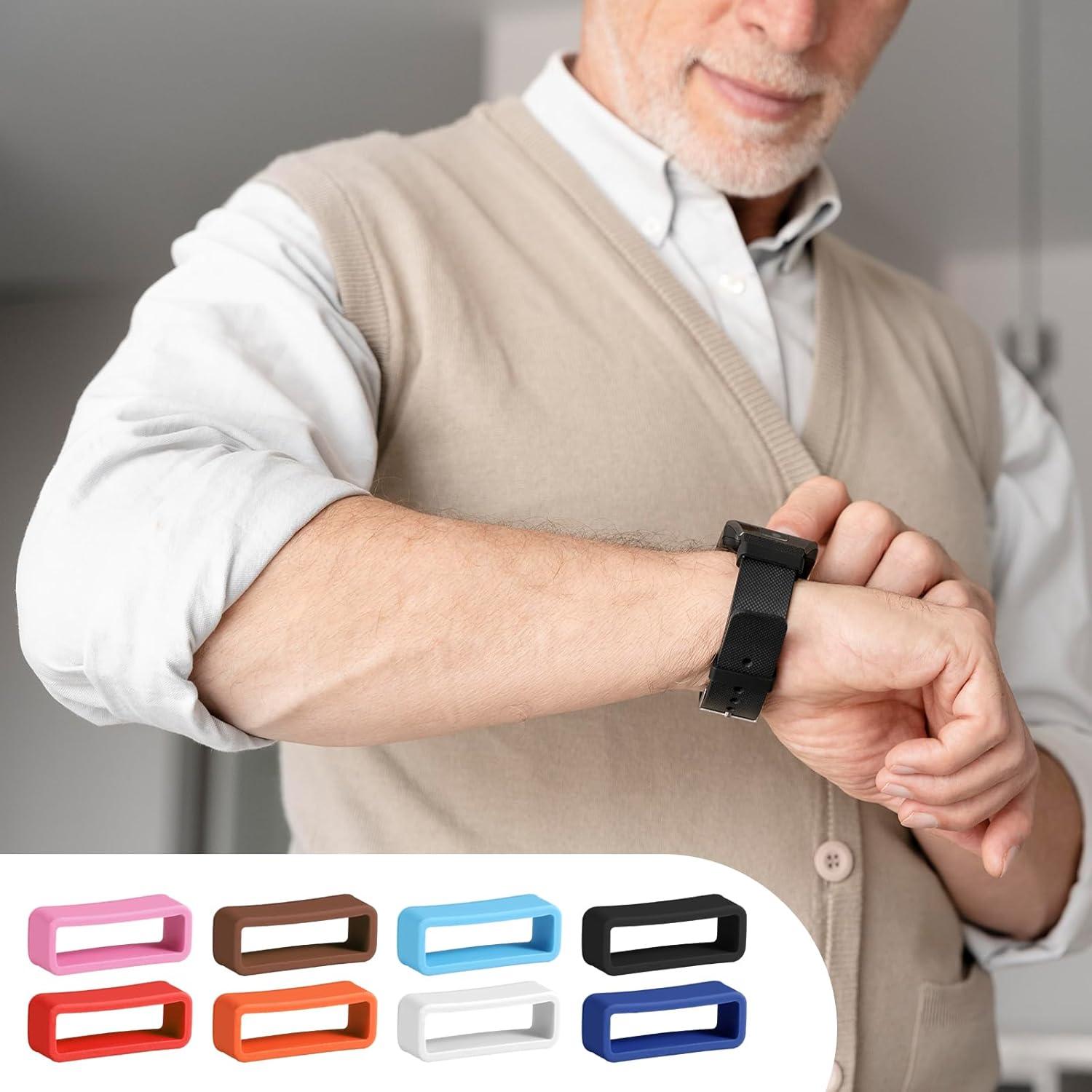 8 Sujetadores de Correa de Reloj 20mm Silicona Multicolor