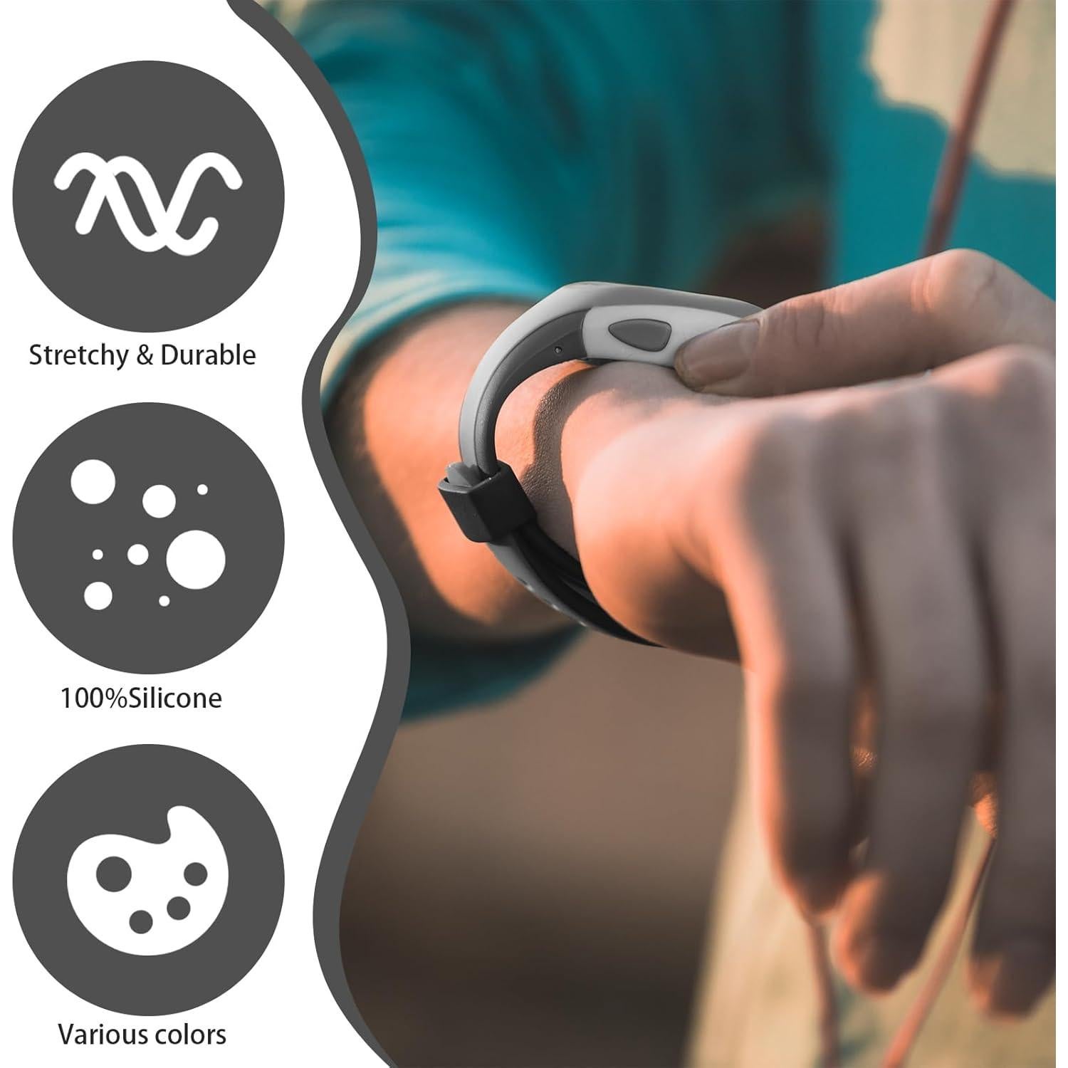 8 Sujetadores de Correa de Reloj 20mm Silicona Multicolor