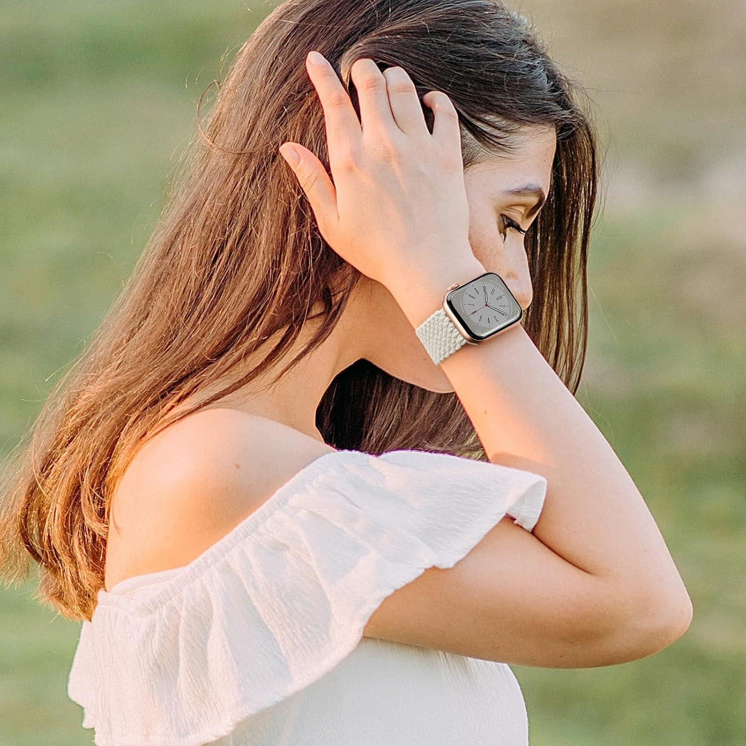 Banda trenzada Solo Loop DMVEIMAL para Apple Watch 38-49mm