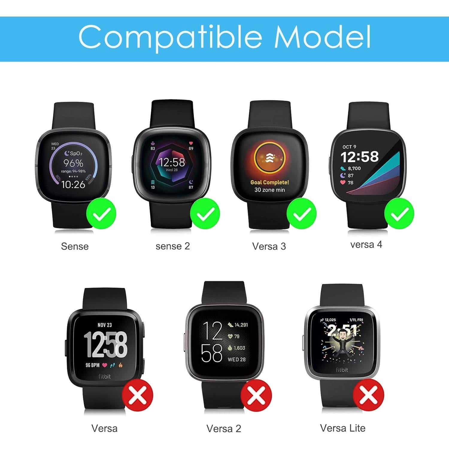 Correa de Reemplazo Fintie para Fitbit Versa 4/3 y Sense 2/1 - Nylon Tejido Suave