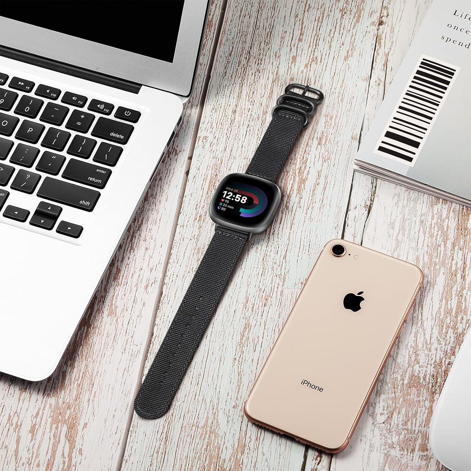 Correa de Reemplazo Fintie para Fitbit Versa 4/3 y Sense 2/1 - Nylon Tejido Suave