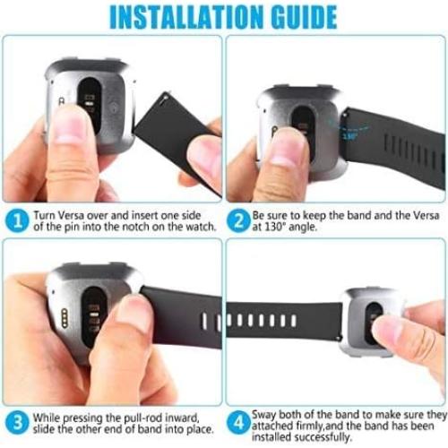 Bandas de Reemplazo Fitbit Versa 2 Silicona Ajustable Negro