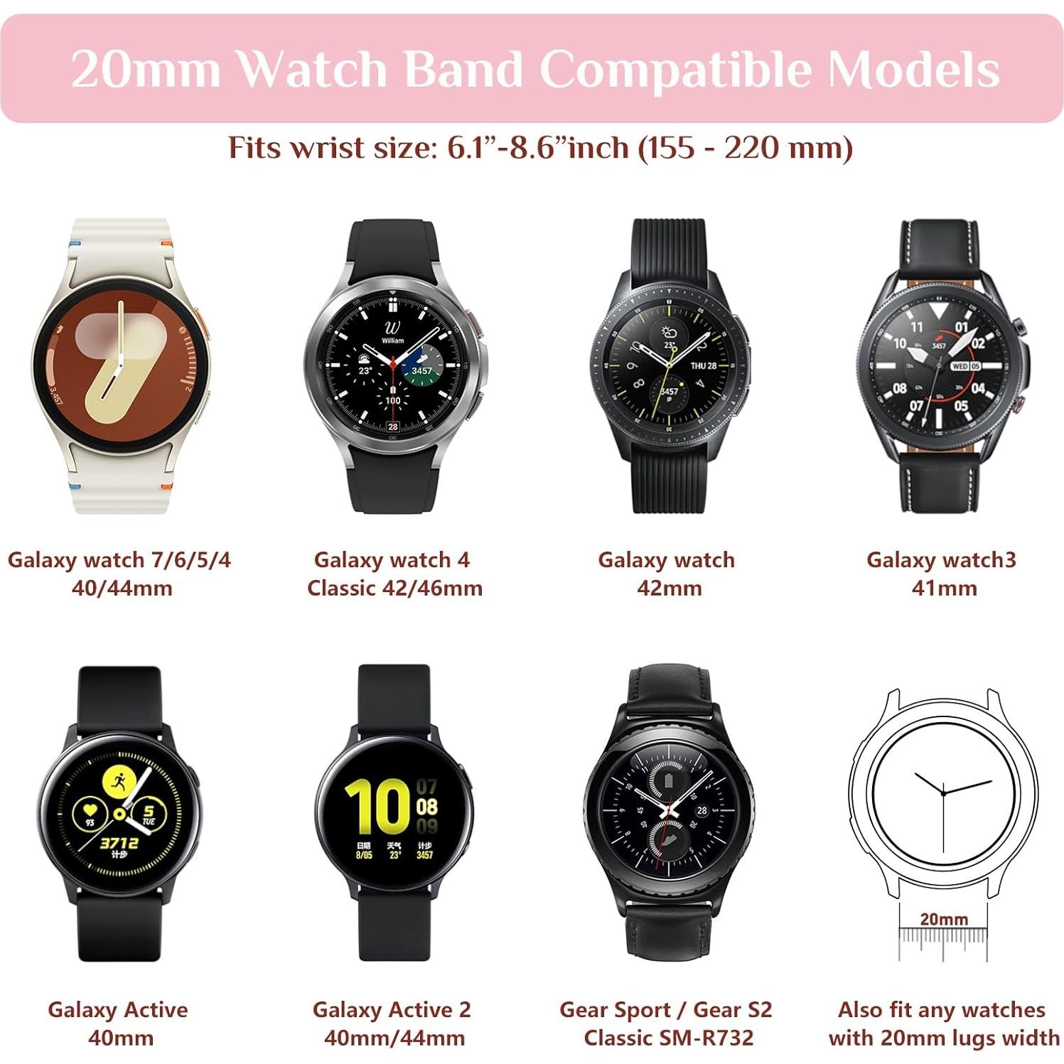 Banda de Silicona Brillante Goton para Samsung Galaxy Watch 20mm
