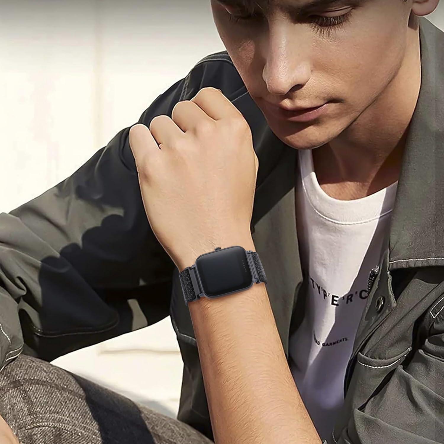 Paquete de 3 bandas elásticas de nylon 22mm para reloj Woneligo