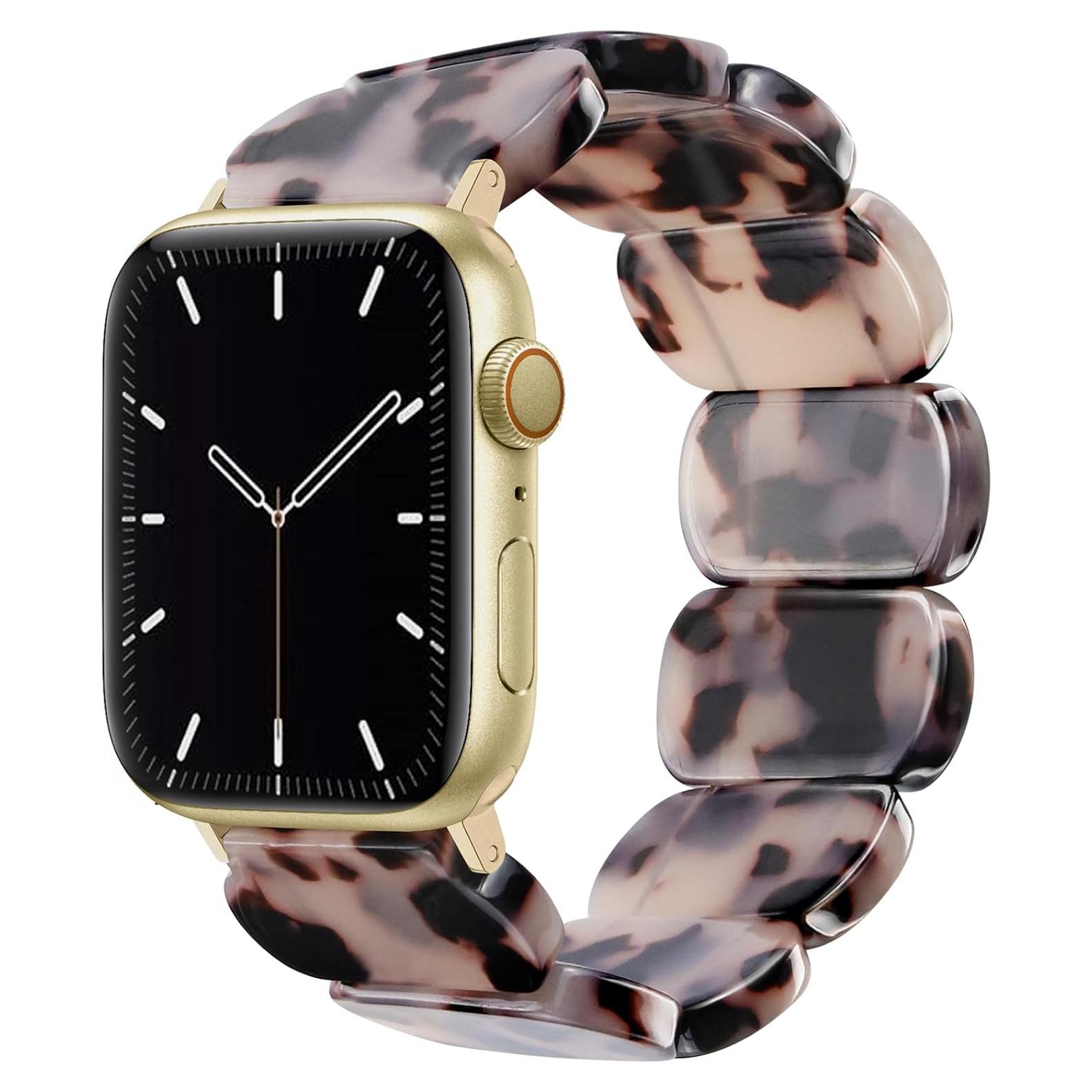 Brazalete Elástico de Resina Tortuga Marfil para Apple Watch
