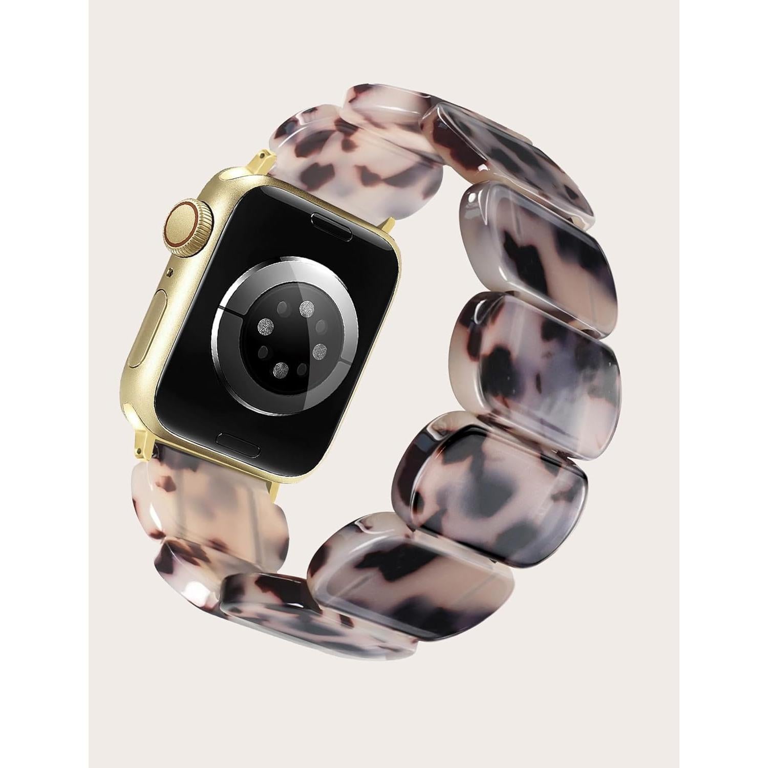 Brazalete Elástico de Resina Tortuga Marfil para Apple Watch