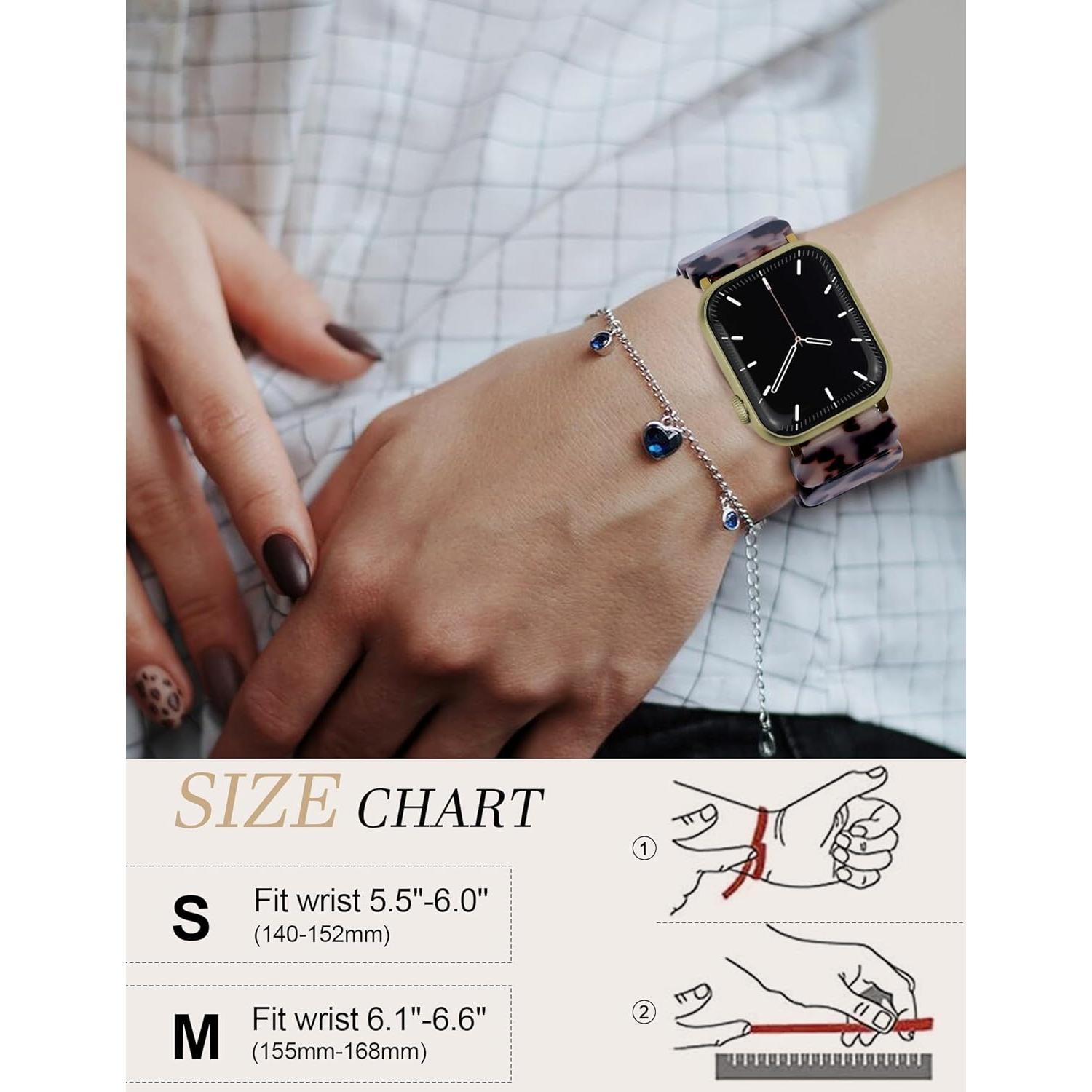 Brazalete Elástico de Resina Tortuga Marfil para Apple Watch