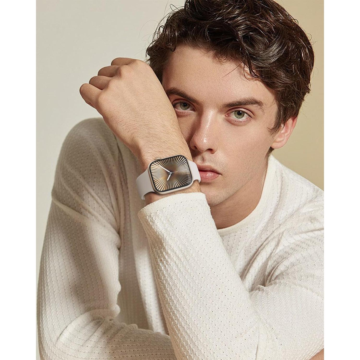 Sport Silicone Band Compatible with Apple Watch Bands 38mm 40mm 41mm 42mm 44mm 45mm 46mm 49mm for Women Men, Soft Wristband Water-proof Strap for iWatch Bands Series 11 10 9 8 7 6 5 4 3 2 1 Ultra SE