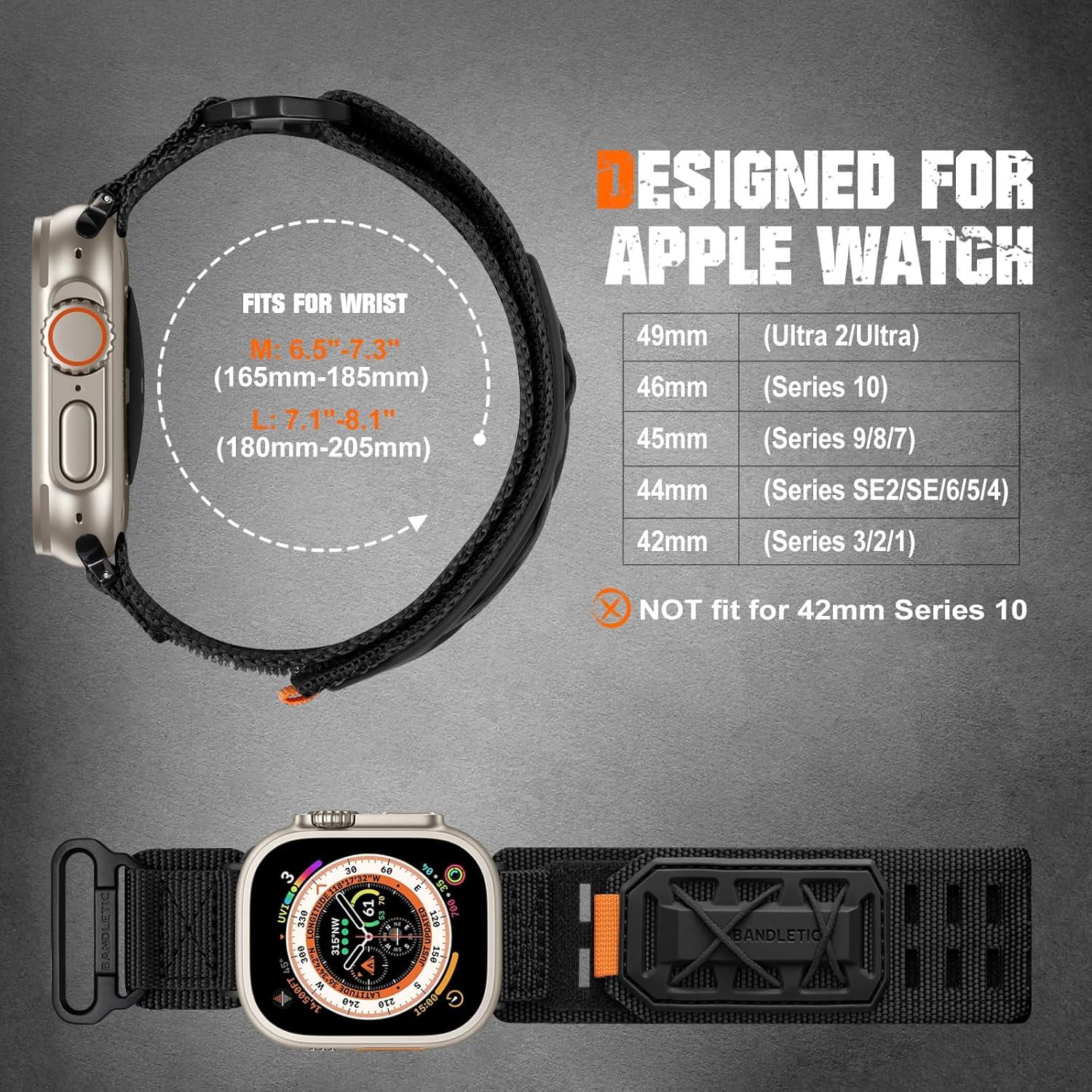 Correa de Reloj Nylon Táctica Bandletic para Apple Watch 49mm-42mm