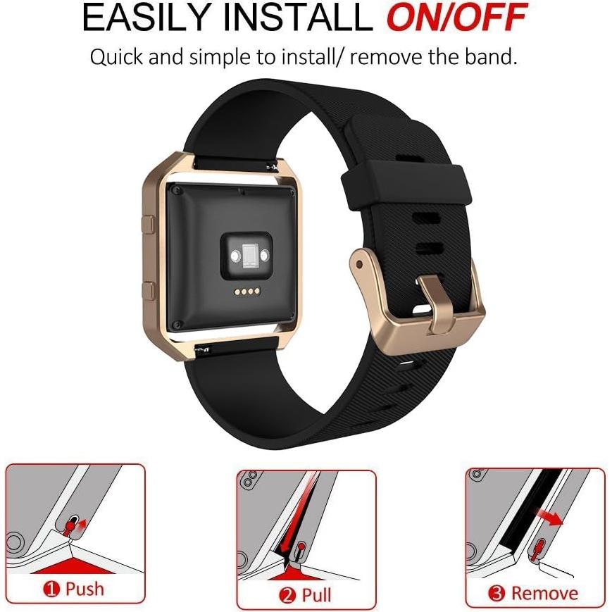 Banda Deportiva Simpeak para Fitbit Blaze Grande Negra/Rosa