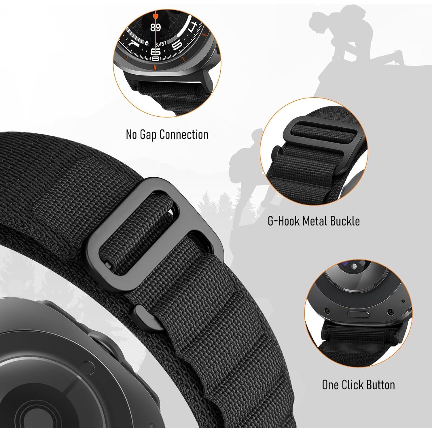 Correa de Nylon Resistente para Samsung Galaxy Watch Ultra 47mm