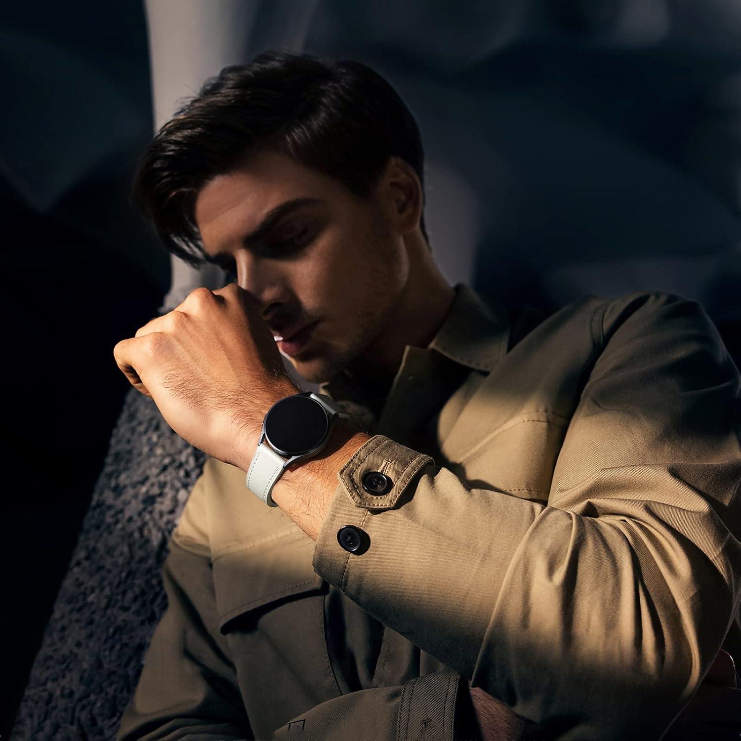 Correa de Cuero GEAK 20mm para Samsung Galaxy Watch 7/6/5/4 Beige