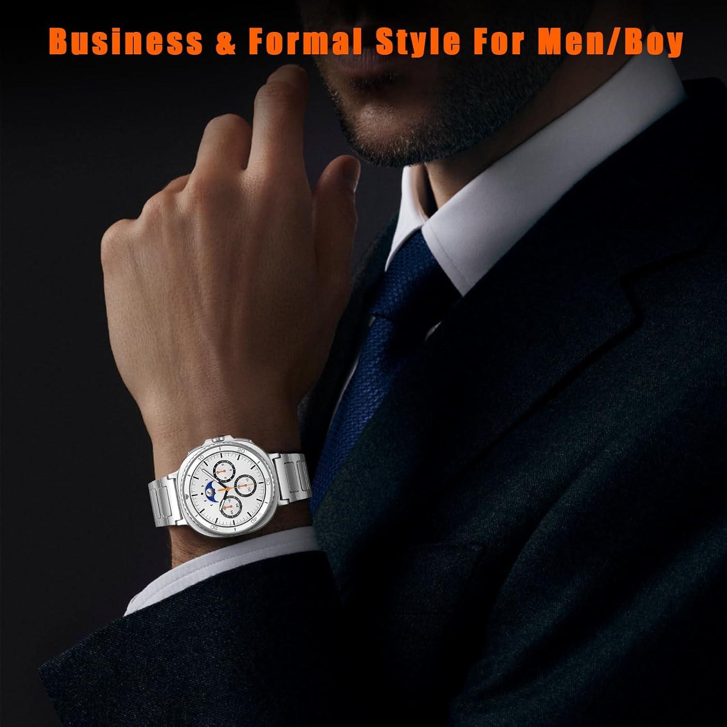 Banda de Acero Inoxidable PanPinnacle para Galaxy Watch 8 46mm