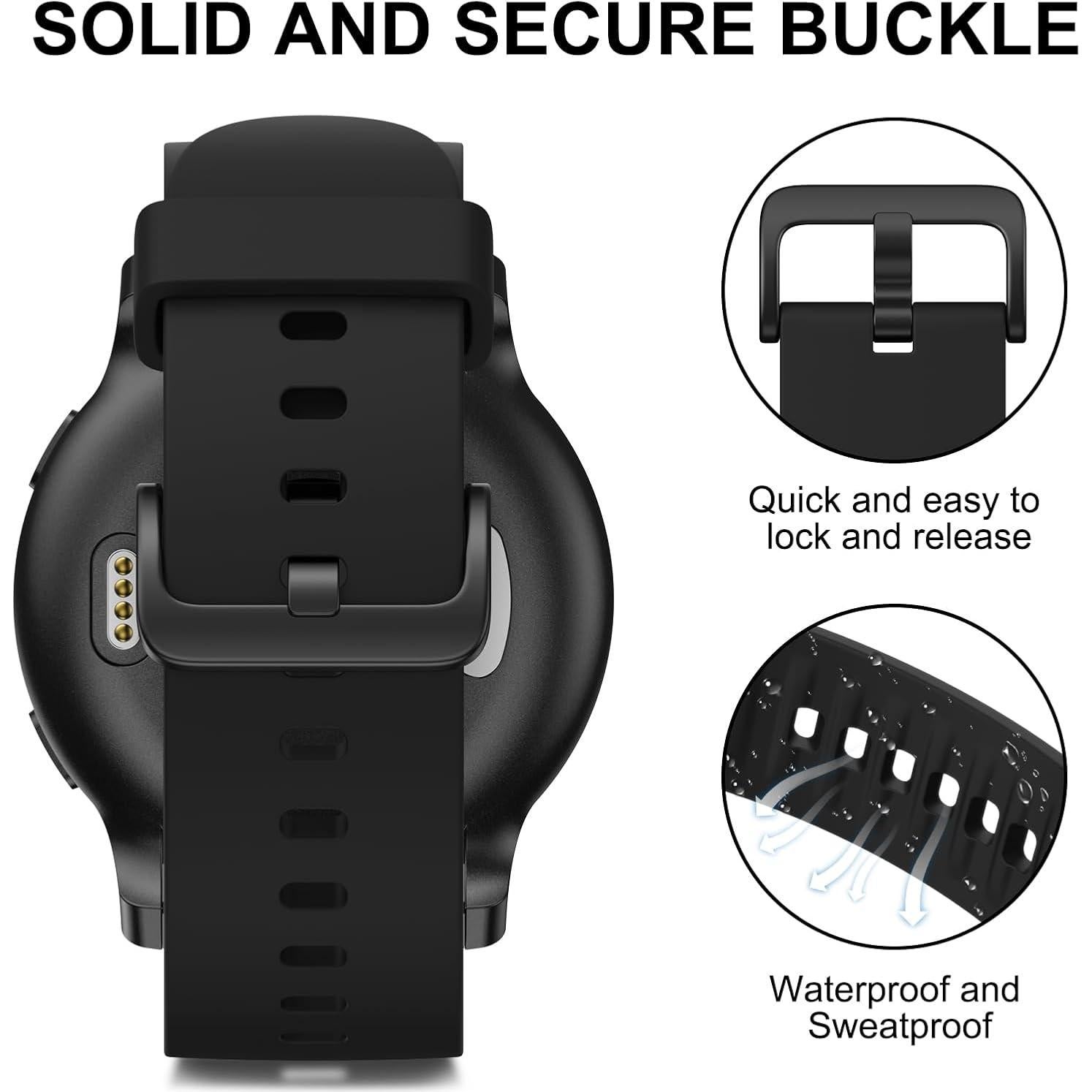 Correa de Reloj de Silicona Meliya 22mm Liberación Rápida Unisex