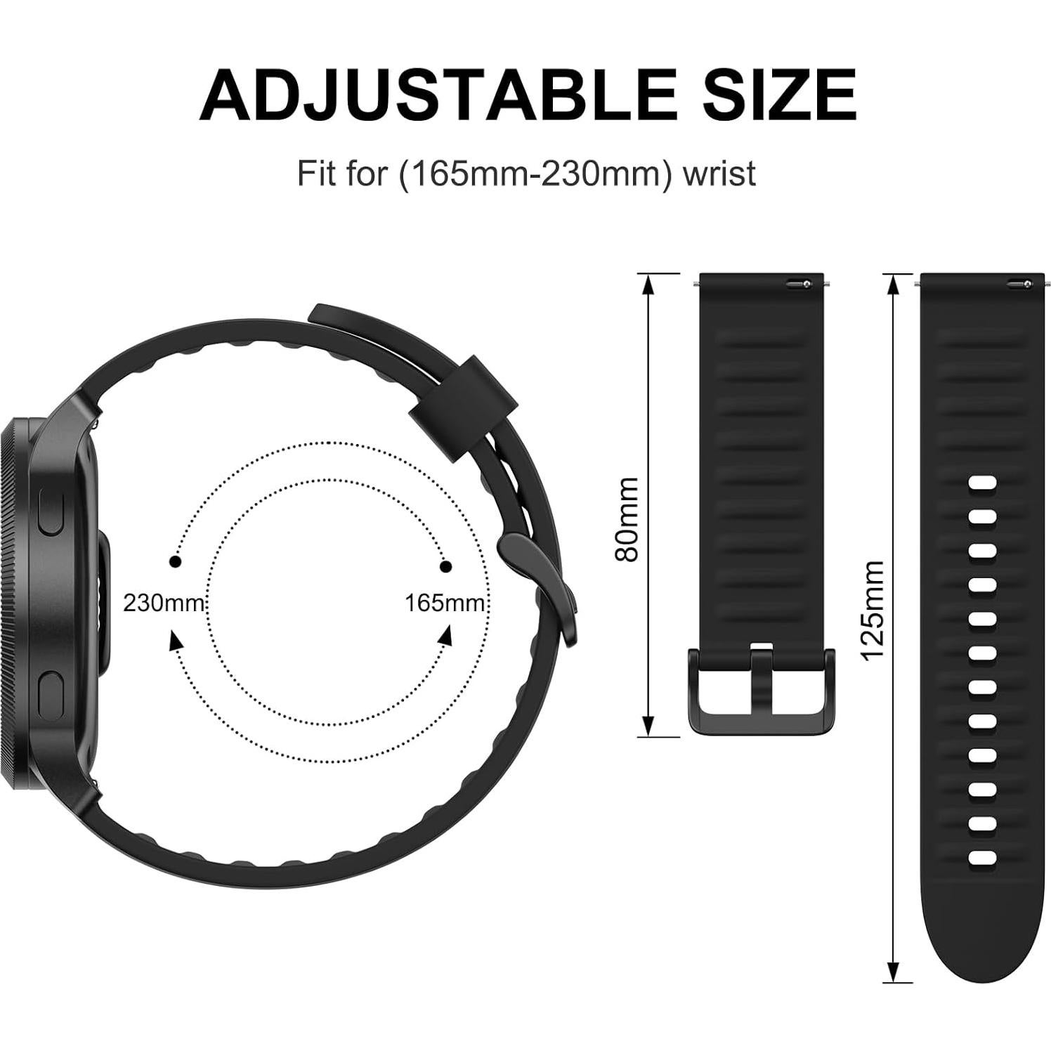 Correa de Reloj de Silicona Meliya 22mm Liberación Rápida Unisex