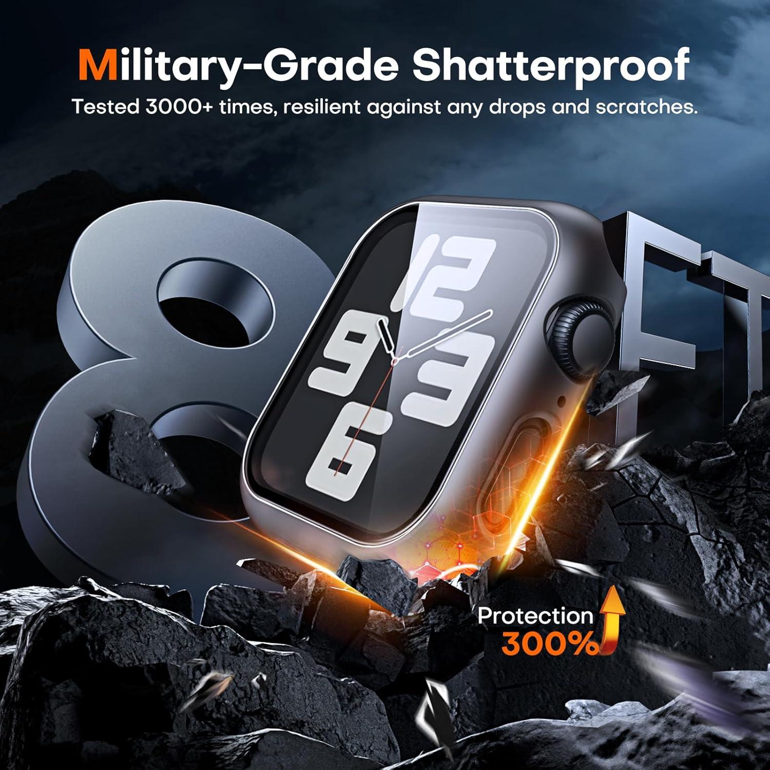 Funda Dura TAURI para Apple Watch 44mm SE/Series 6/5/4, Negro