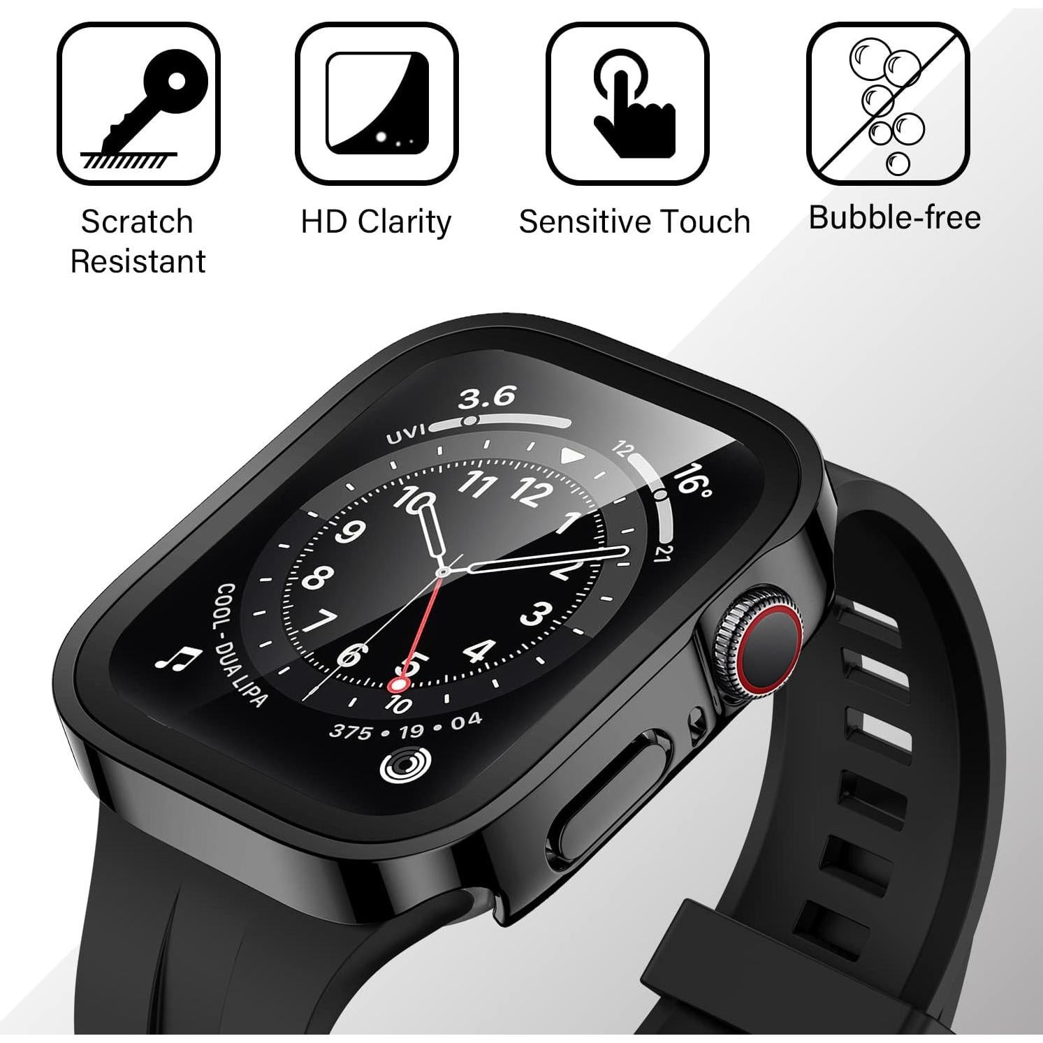 Funda Dura Amizee para Apple Watch 44mm Series 6/5/4/SE Negra