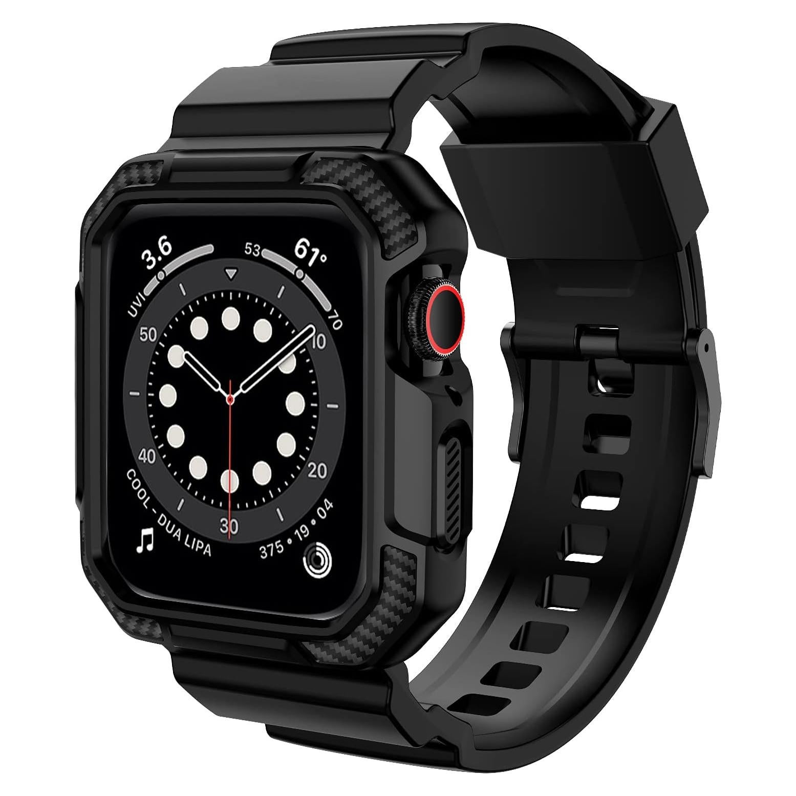 Correa OROBAY con Funda para Apple Watch 45mm/44mm/42mm - Negro Mate