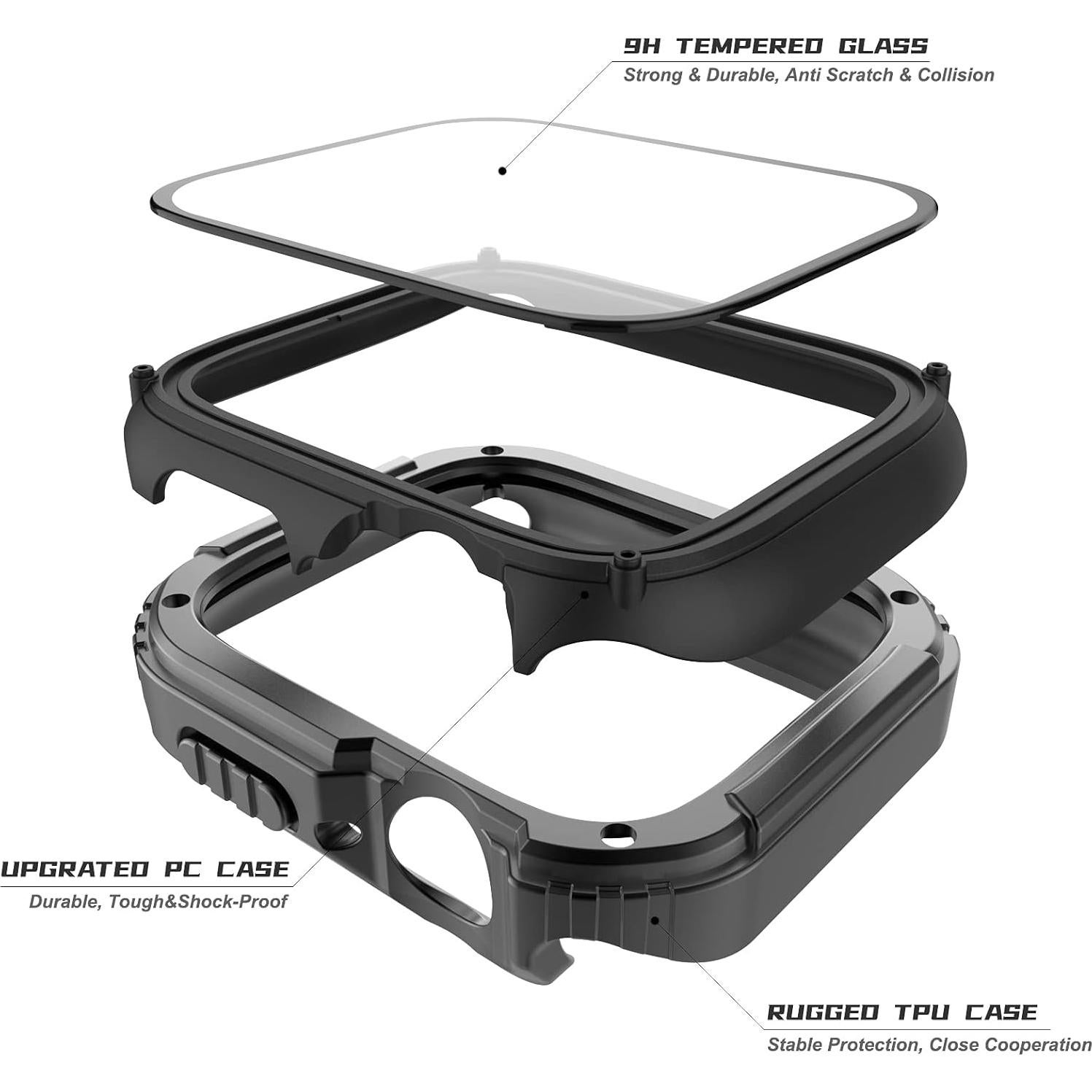 Funda Resistente Adepoy para Apple Watch 44mm con Protector