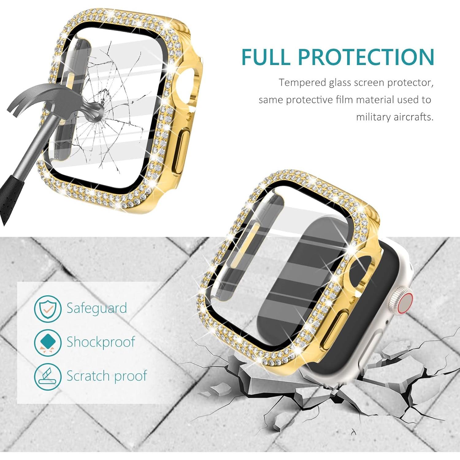 Funda Protectora Surace para Apple Watch 40mm Dorado con Cristales