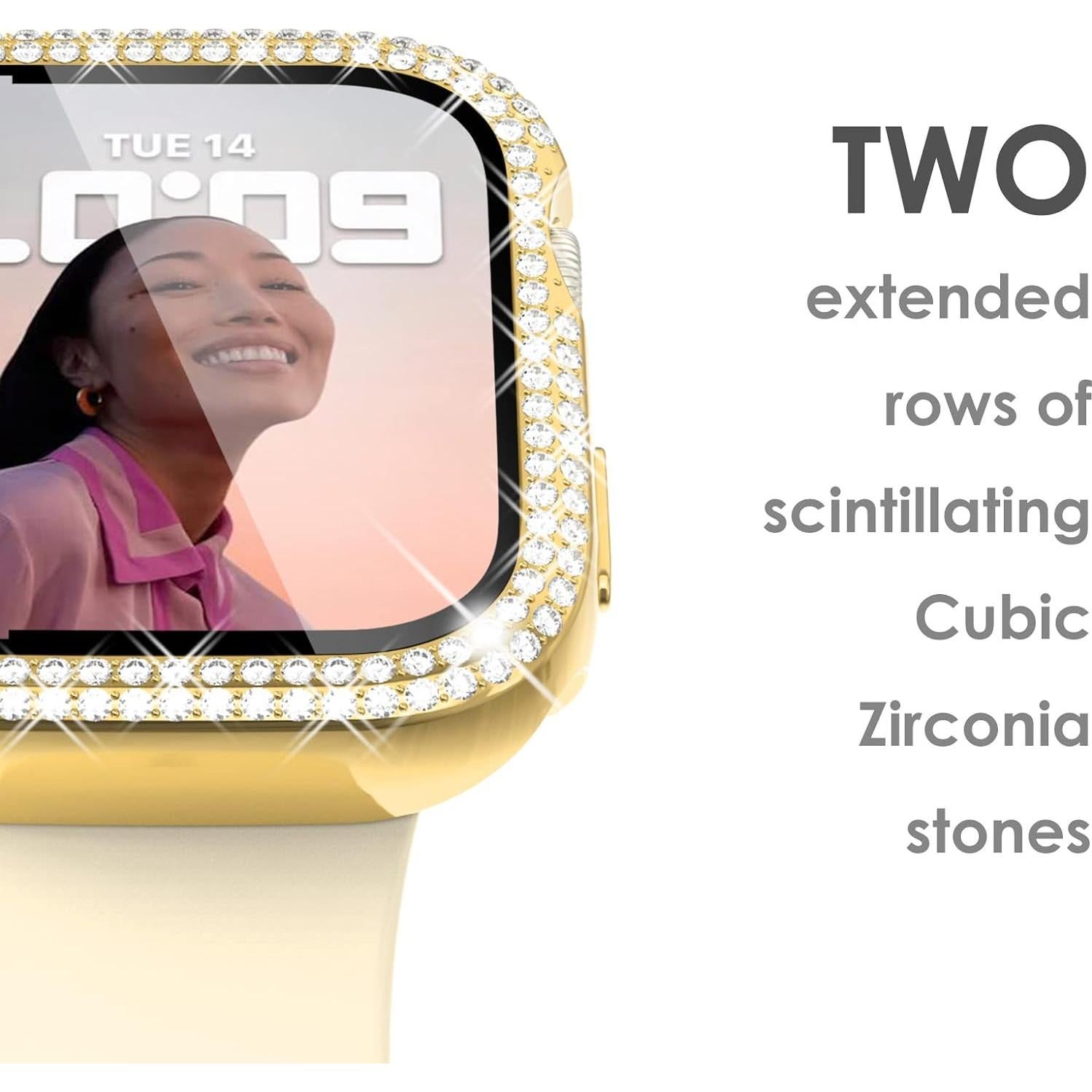 Funda Protectora Surace para Apple Watch 40mm Dorado con Cristales