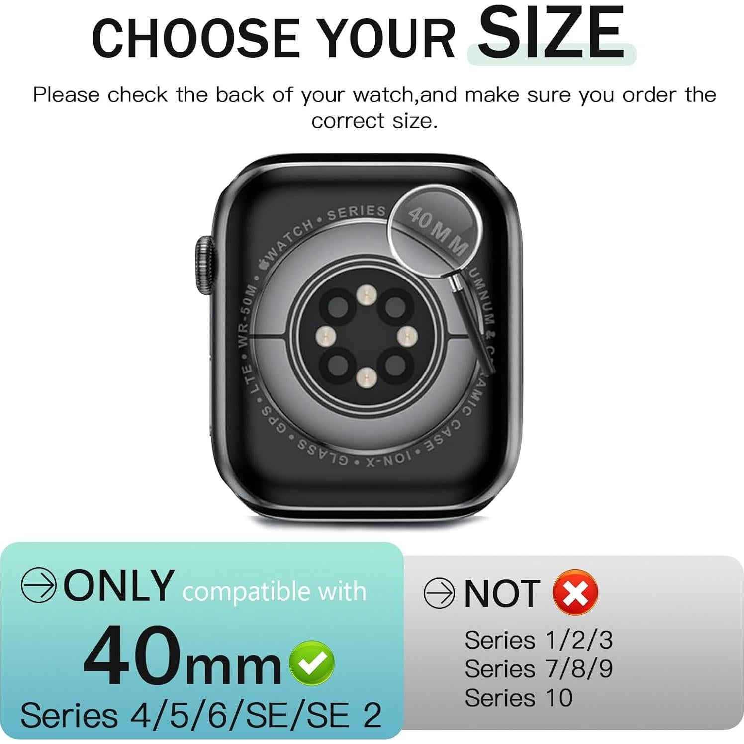 Funda Dura JR.DM 40mm para Apple Watch Series 6/5/4/SE, Negro