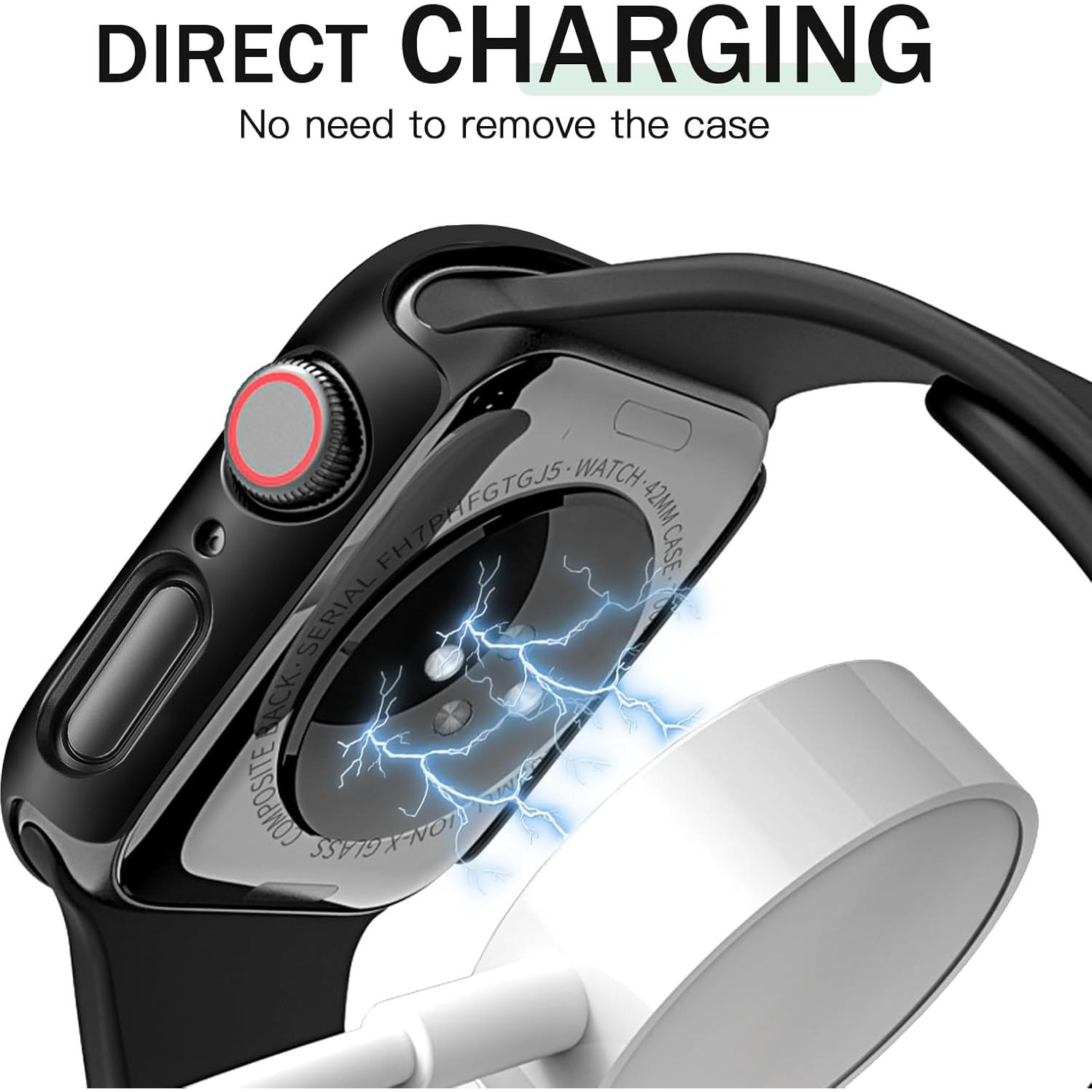 Funda Dura JR.DM 40mm para Apple Watch Series 6/5/4/SE, Negro