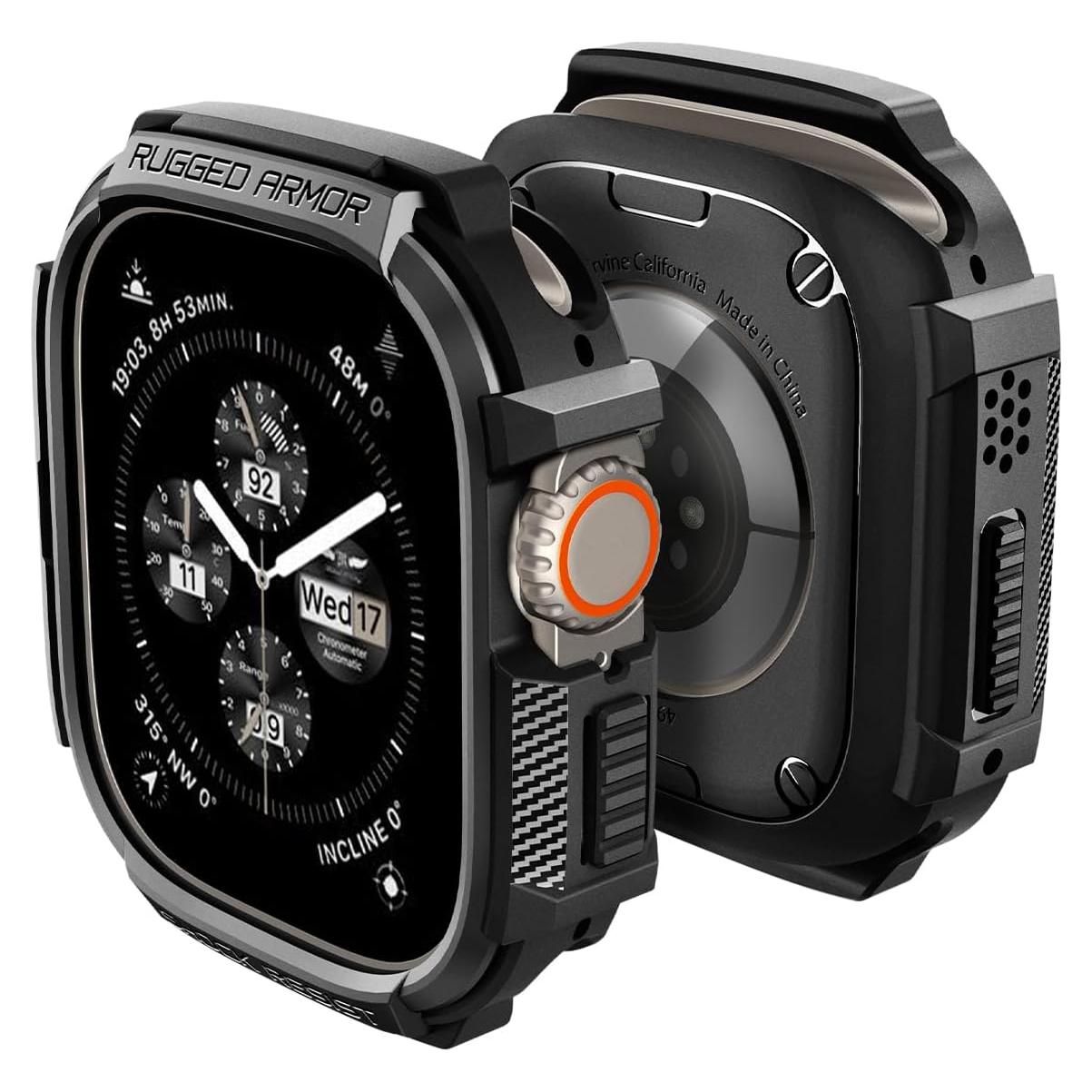 Funda Rugged Armor Spigen para Apple Watch Ultra 49mm - Negro