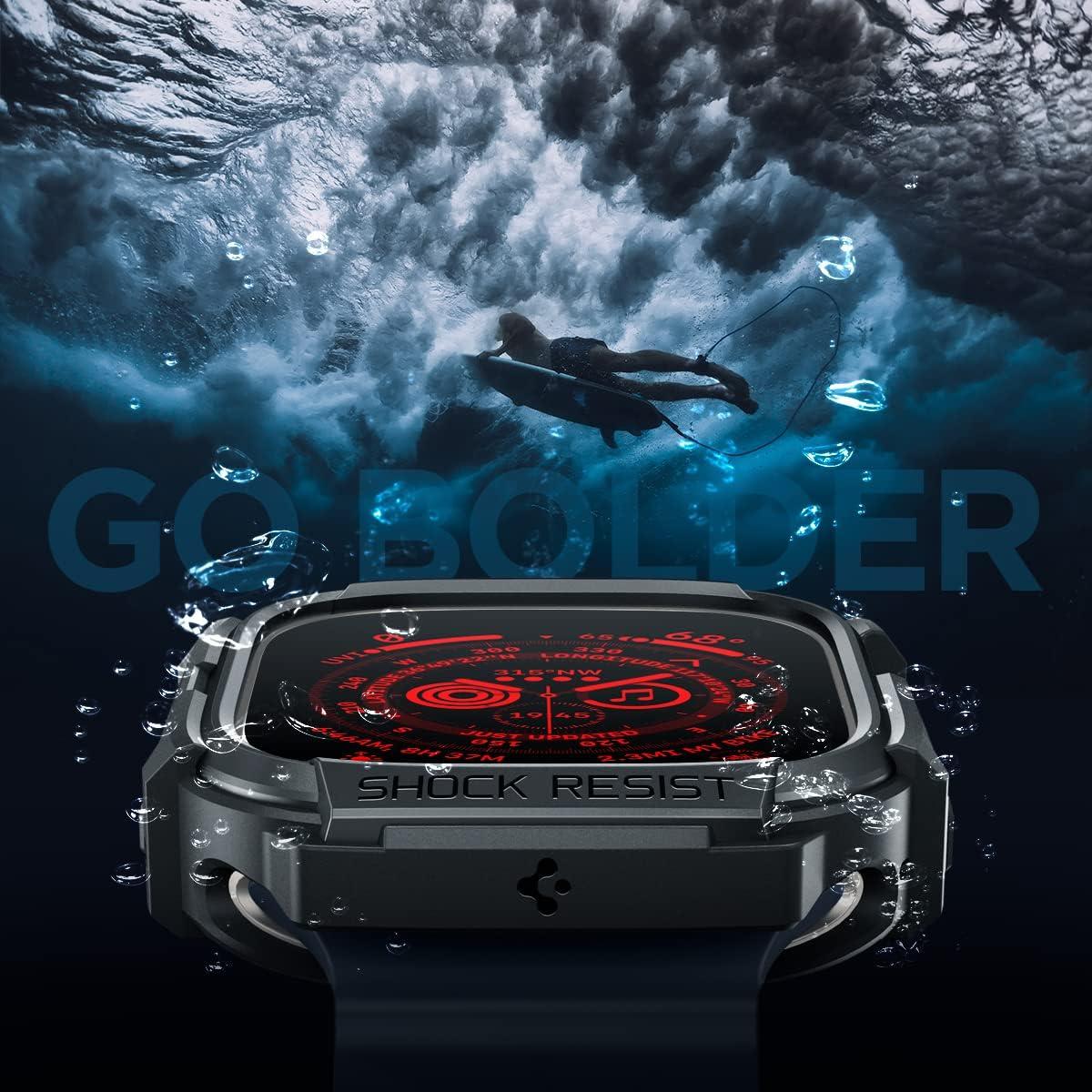 Funda Rugged Armor Spigen para Apple Watch Ultra 49mm - Negro