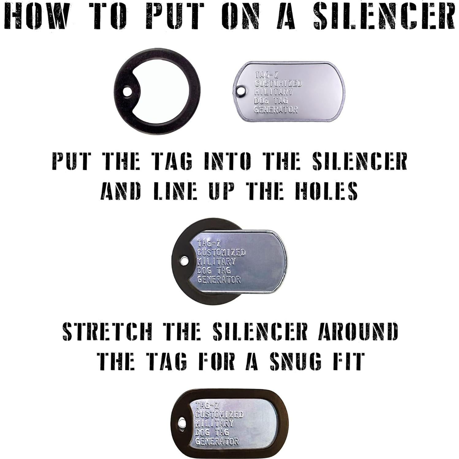 Placa de Identificación Militar Personalizada Acero Inoxidable T304 5.08x2.86cm