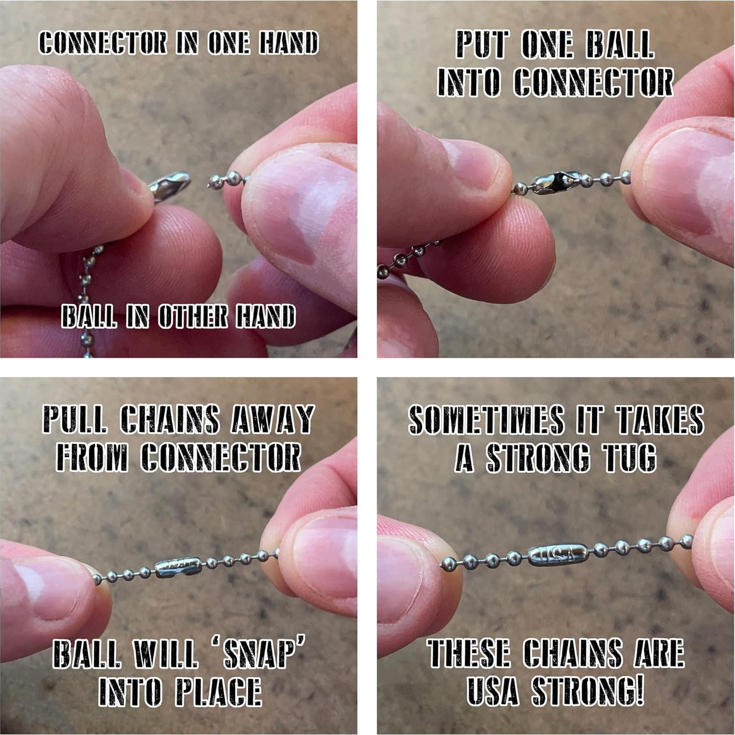 Placa de Identificación Militar Personalizada Acero Inoxidable T304 5.08x2.86cm