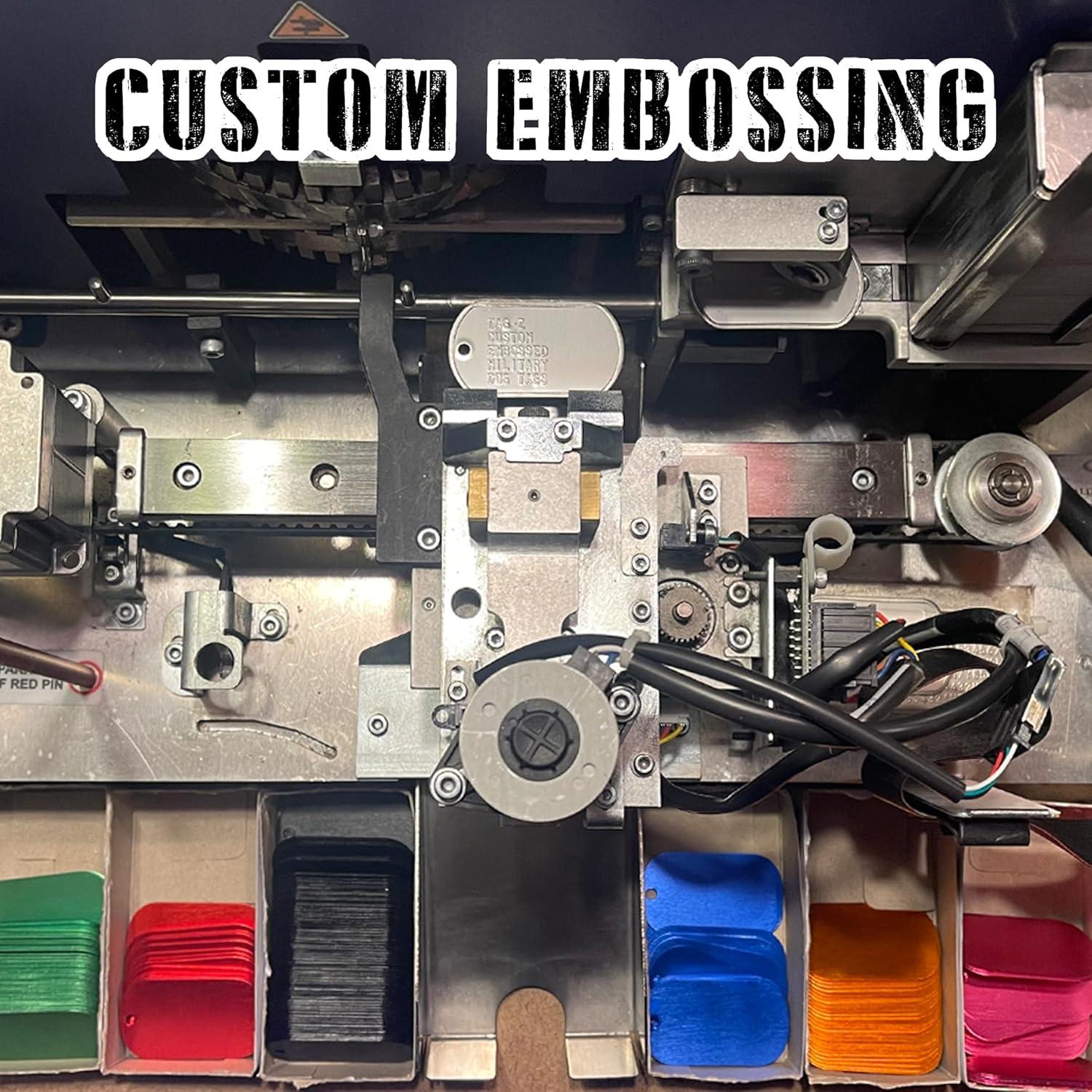 Placa de Identificación Militar Personalizada Acero Inoxidable T304 5.08x2.86cm