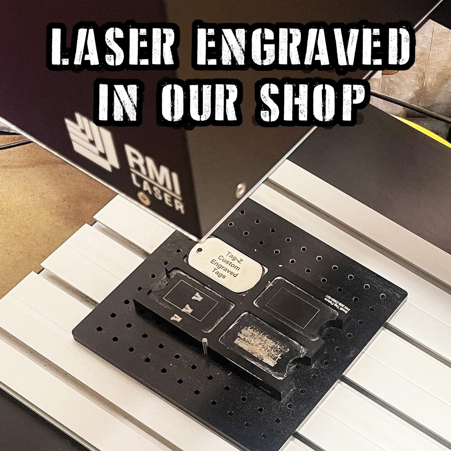 Placa de Identificación Militar Personalizada Acero Inoxidable T304 5.08x2.86cm