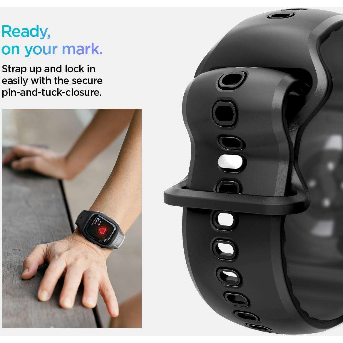 Correa Deportiva Spigen Liquid Air Pro para Apple Watch 10 46mm - Negro Mate