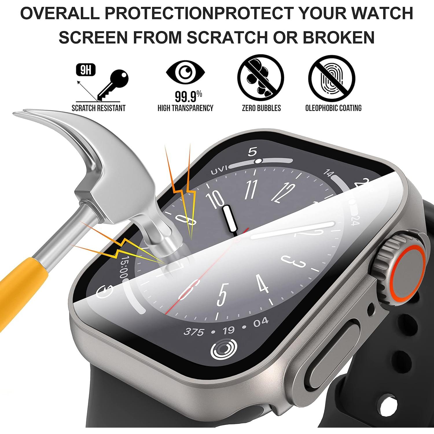 Funda Protectora Suoman para Apple Watch 45mm - Vidrio Templado