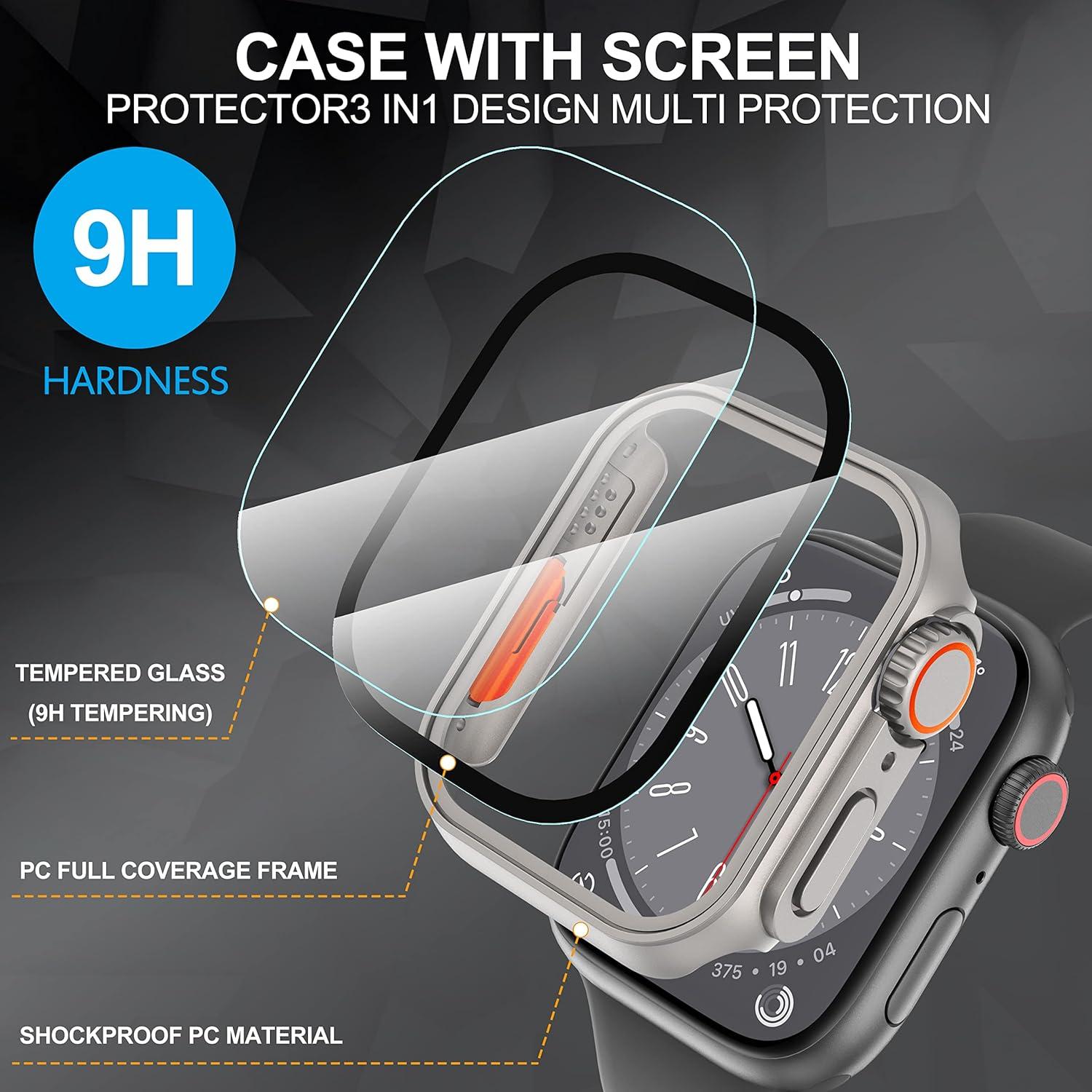 Funda Protectora Suoman para Apple Watch 45mm - Vidrio Templado