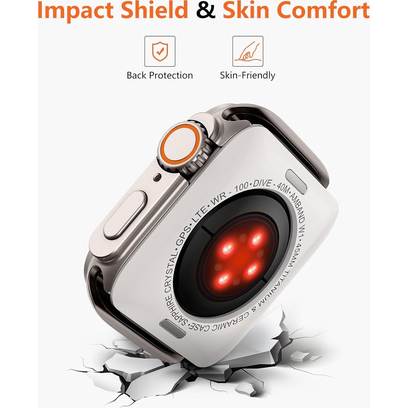 Funda de Metal amBand W1 para Apple Watch 45mm Titanio Natural